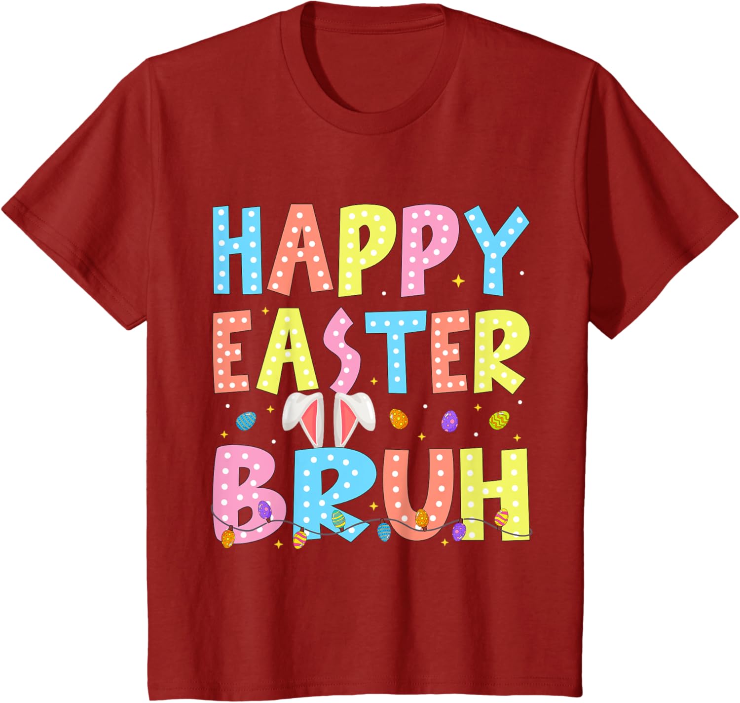 Happy Easter Bruh Bunny Rabbit Easter Day 2025 Boys Girls T-Shirt