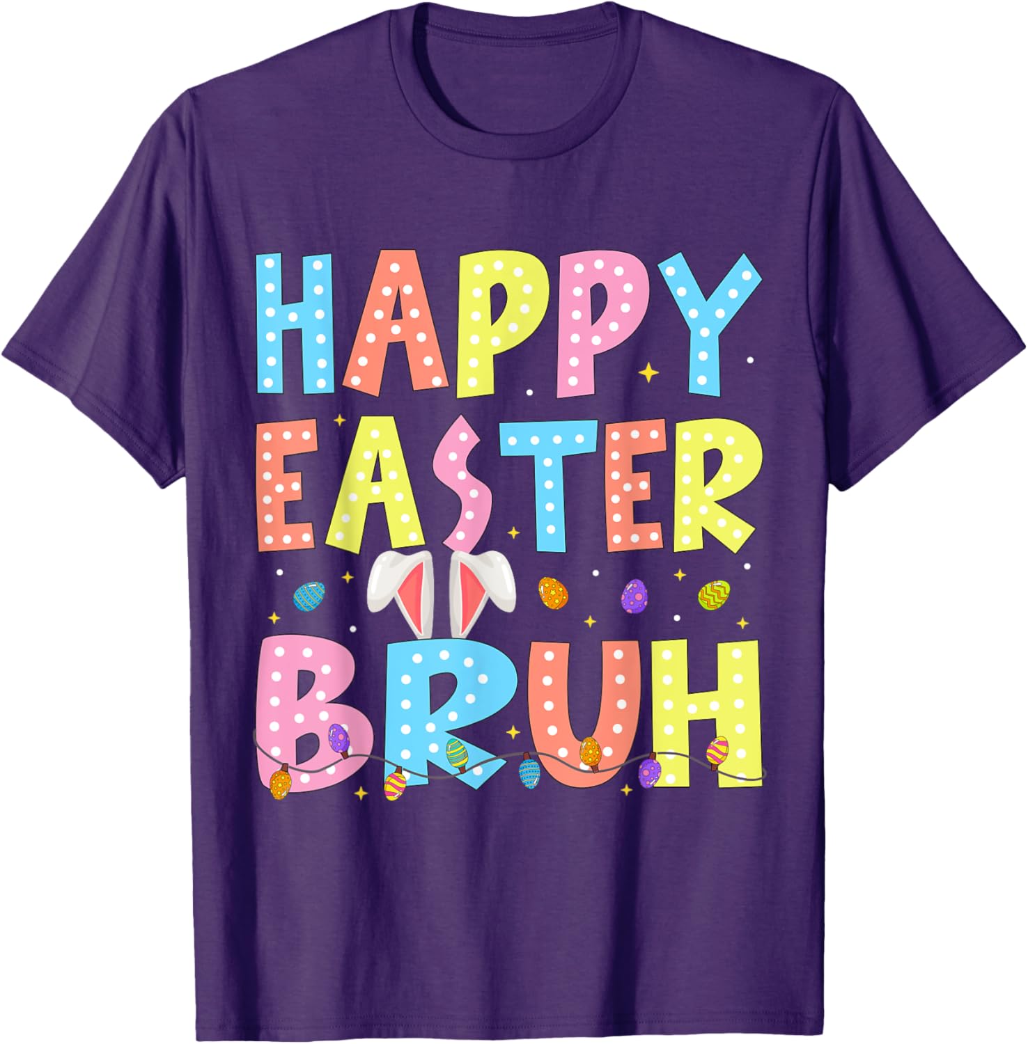 Happy Easter Bruh Bunny Rabbit Easter Day 2025 Boys Girls T-Shirt