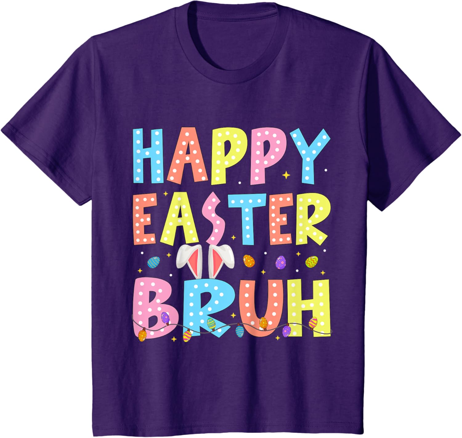 Happy Easter Bruh Bunny Rabbit Easter Day 2025 Boys Girls T-Shirt