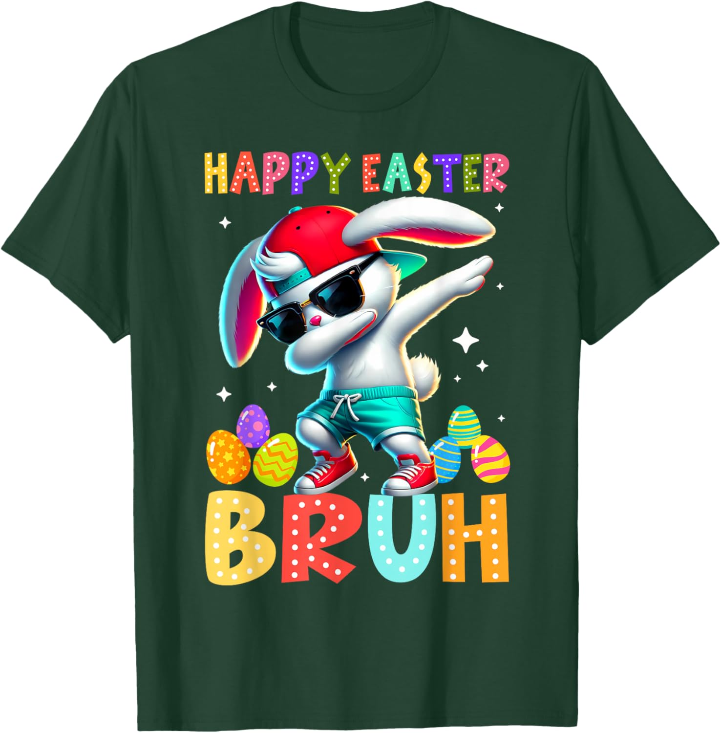 Happy Easter Bruh Bunny Rabbit Easter Day 2025 Boys Girls T-Shirt