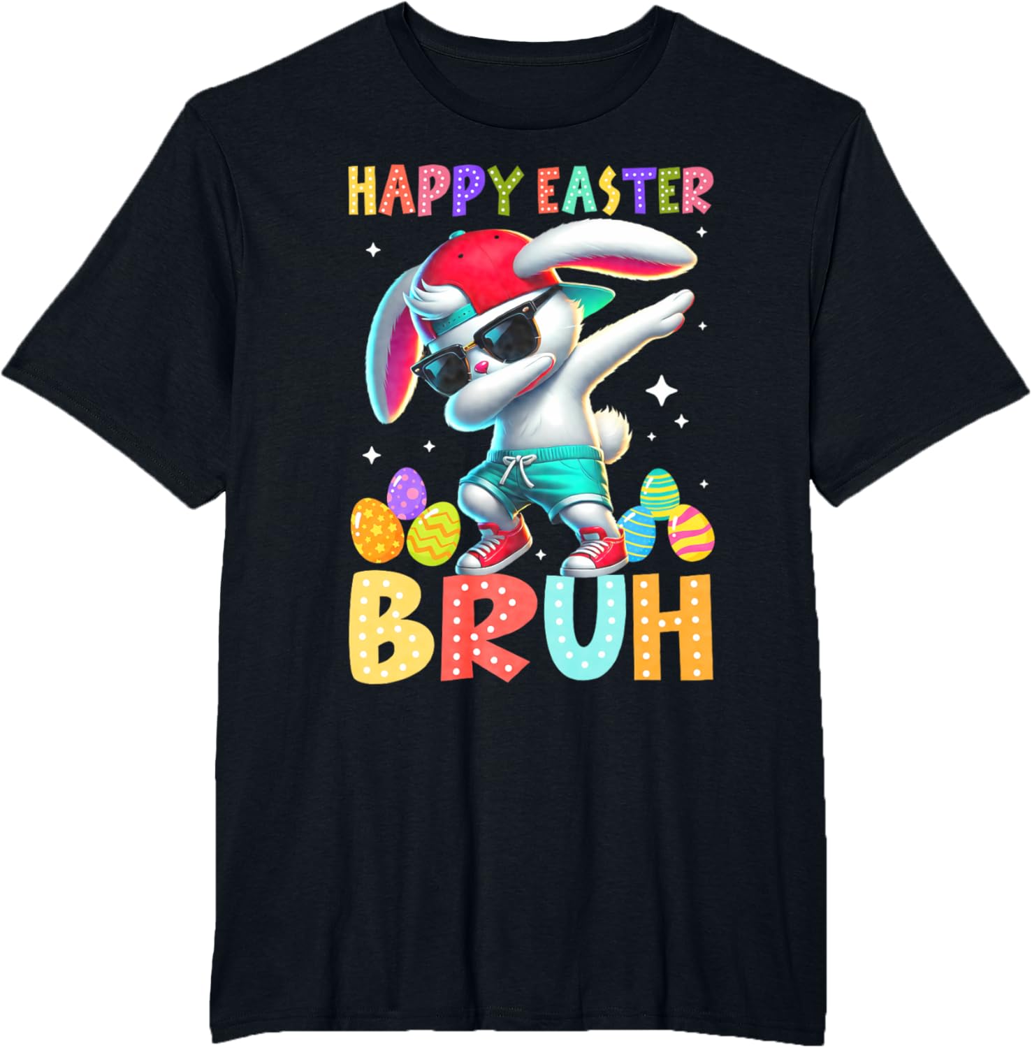 Happy Easter Bruh Bunny Rabbit Easter Day 2025 Boys Girls T-Shirt