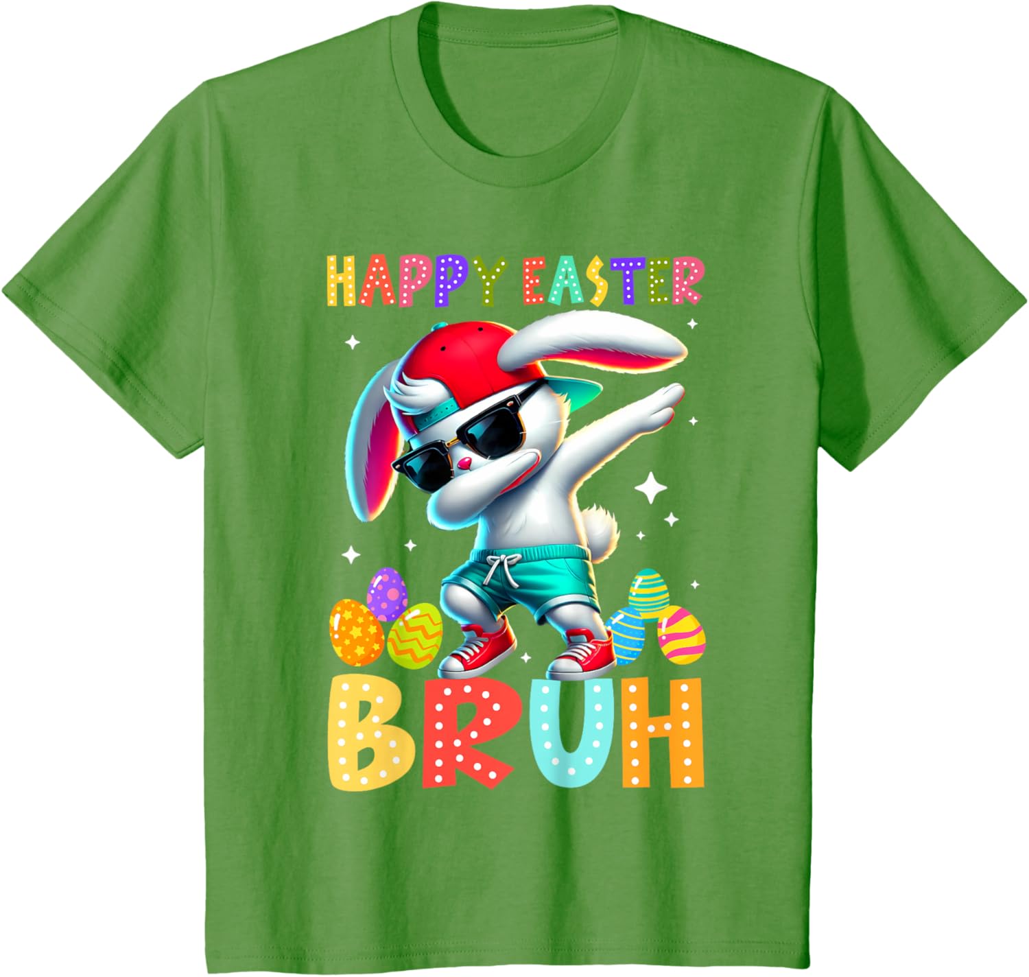 Happy Easter Bruh Bunny Rabbit Easter Day 2025 Boys Girls T-Shirt