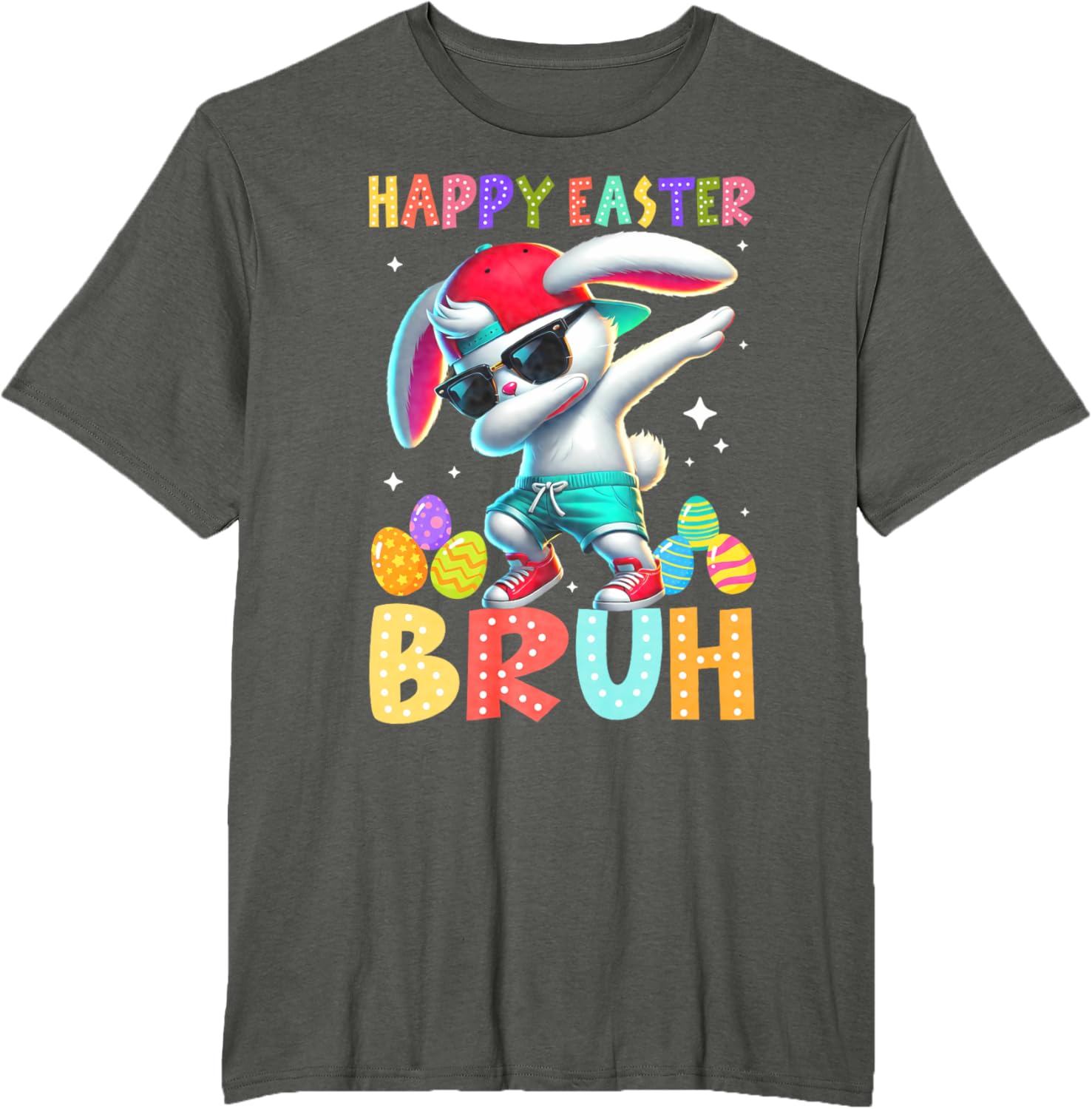 Happy Easter Bruh Bunny Rabbit Easter Day 2025 Boys Girls T-Shirt