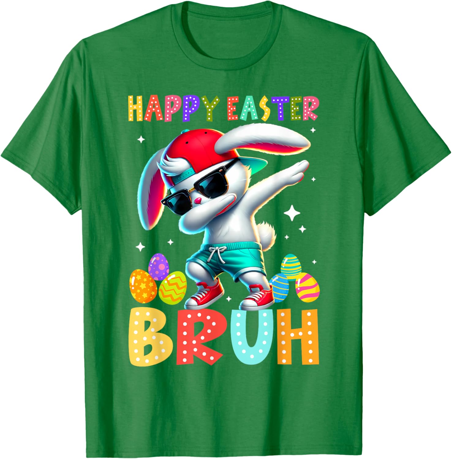 Happy Easter Bruh Bunny Rabbit Easter Day 2025 Boys Girls T-Shirt