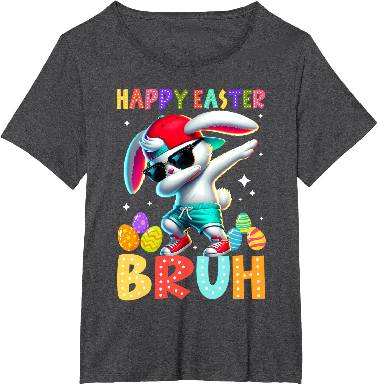 Happy Easter Bruh Bunny Rabbit Easter Day 2025 Boys Girls T-Shirt