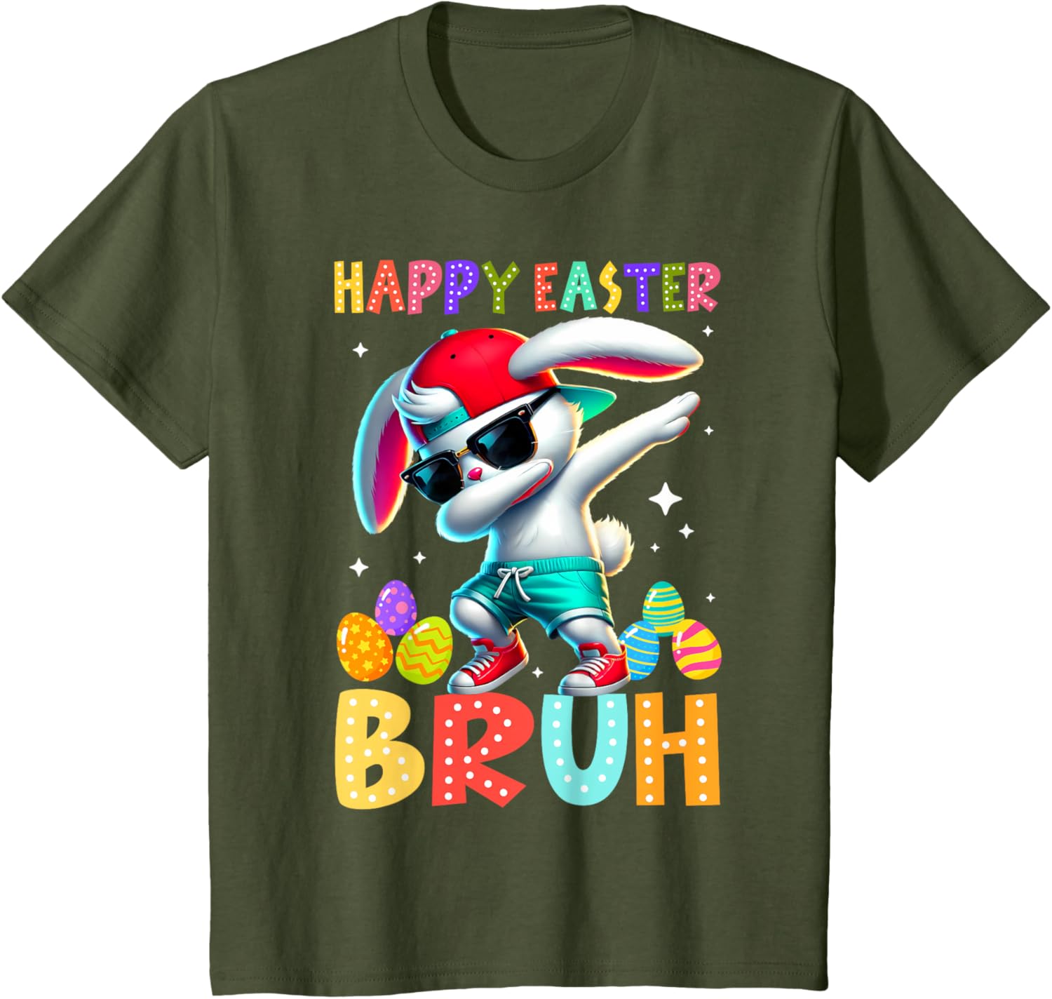 Happy Easter Bruh Bunny Rabbit Easter Day 2025 Boys Girls T-Shirt