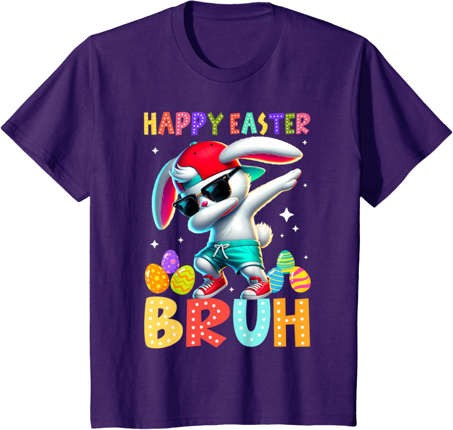 Happy Easter Bruh Bunny Rabbit Easter Day 2025 Boys Girls T-Shirt