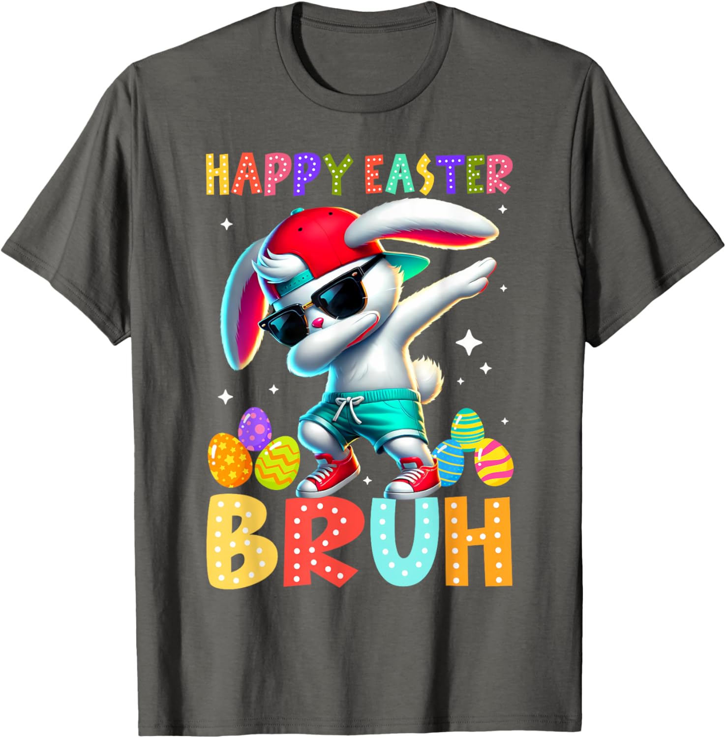 Happy Easter Bruh Bunny Rabbit Easter Day 2025 Boys Girls T-Shirt