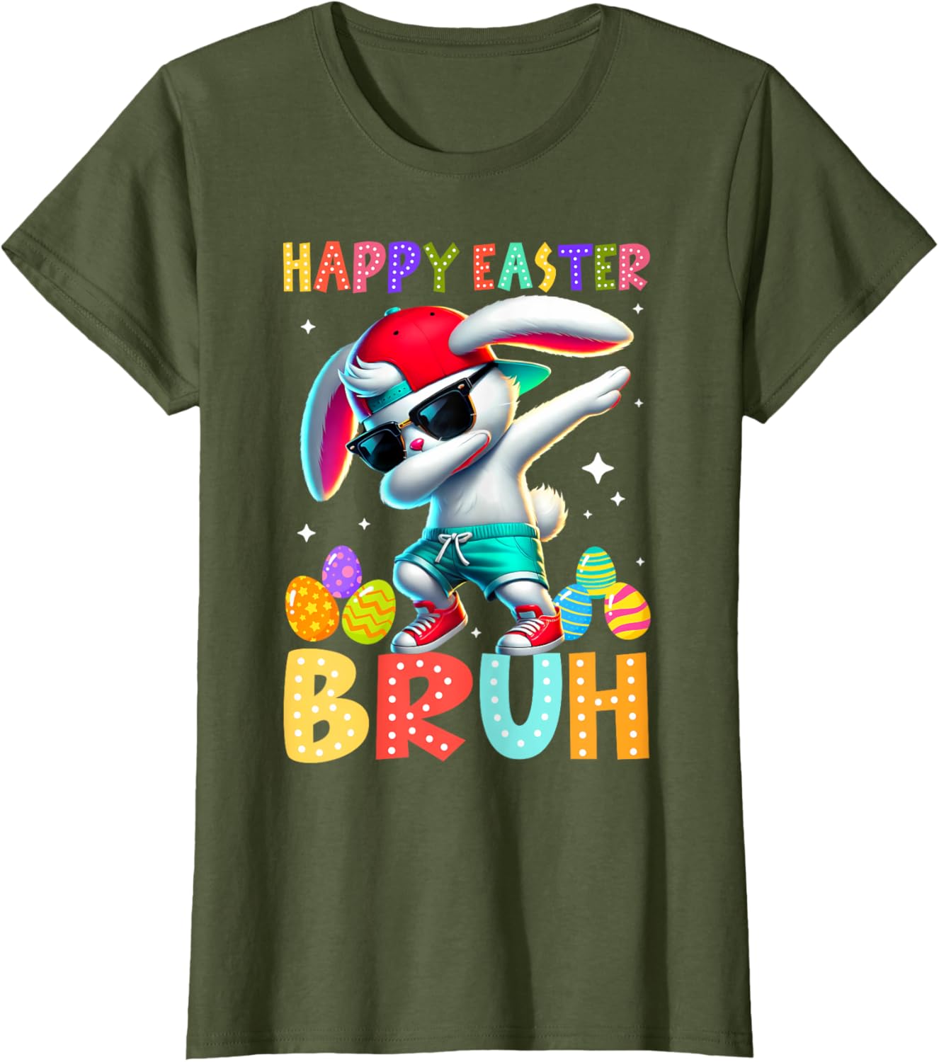 Happy Easter Bruh Bunny Rabbit Easter Day 2025 Boys Girls T-Shirt