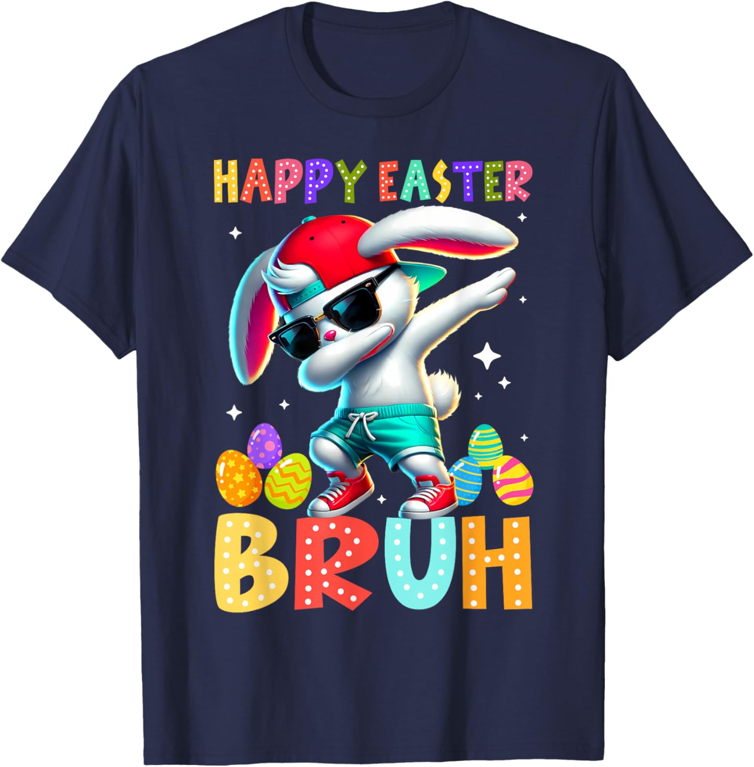 Happy Easter Bruh Bunny Rabbit Easter Day 2025 Boys Girls T-Shirt