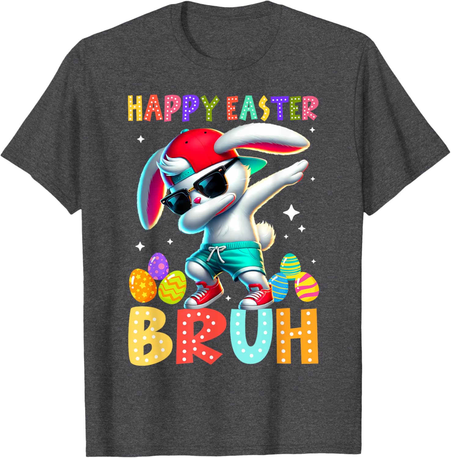 Happy Easter Bruh Bunny Rabbit Easter Day 2025 Boys Girls T-Shirt