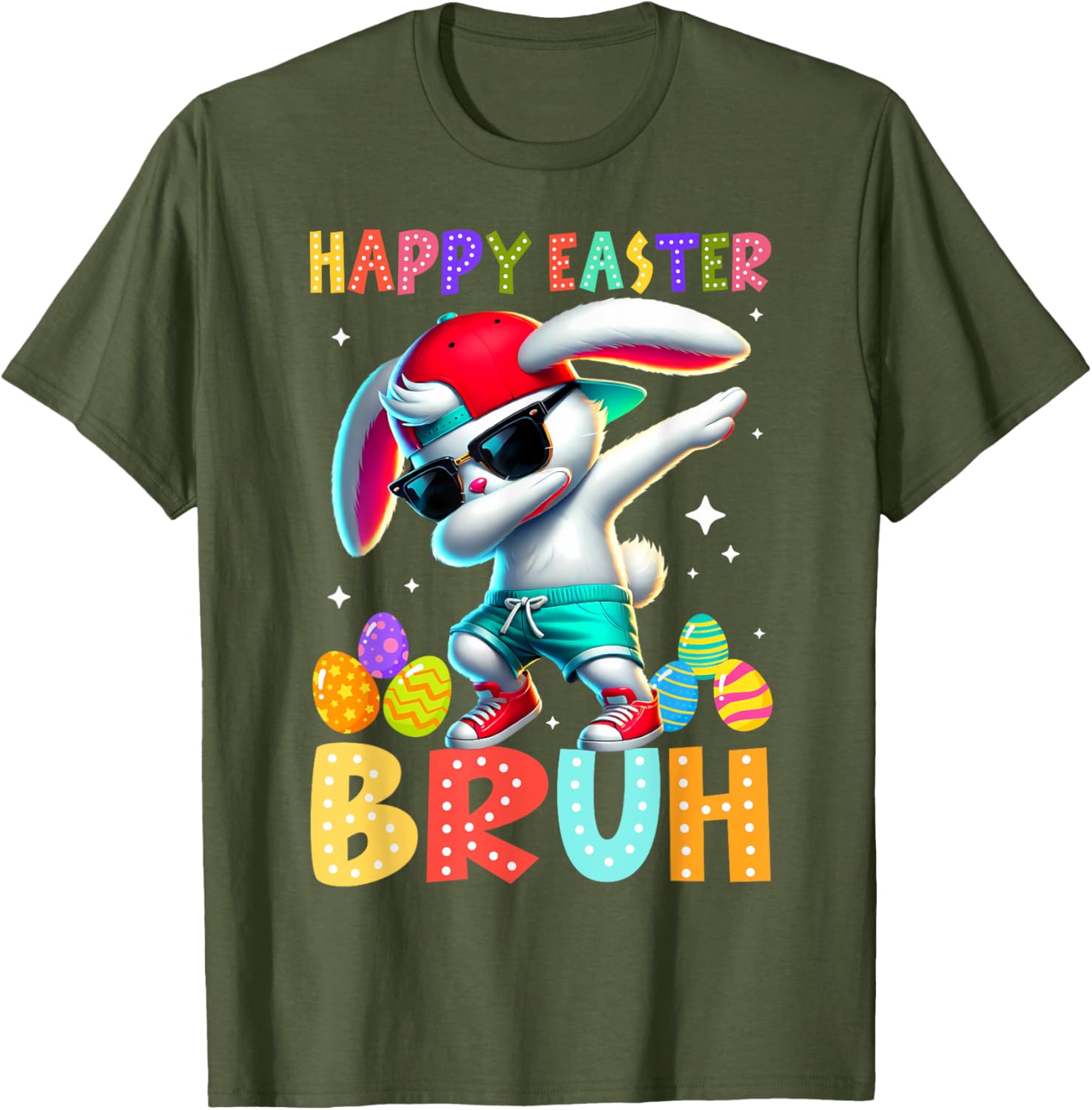 Happy Easter Bruh Bunny Rabbit Easter Day 2025 Boys Girls T-Shirt