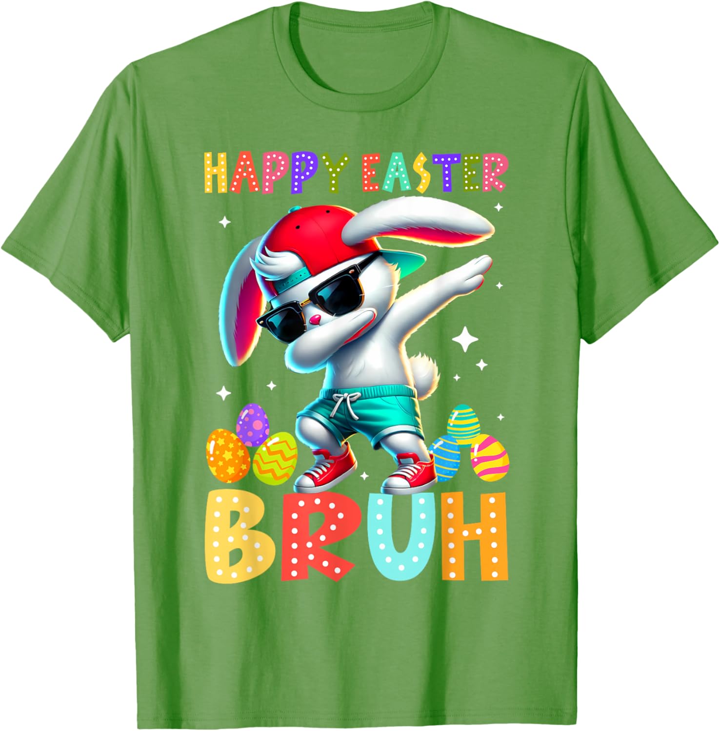 Happy Easter Bruh Bunny Rabbit Easter Day 2025 Boys Girls T-Shirt