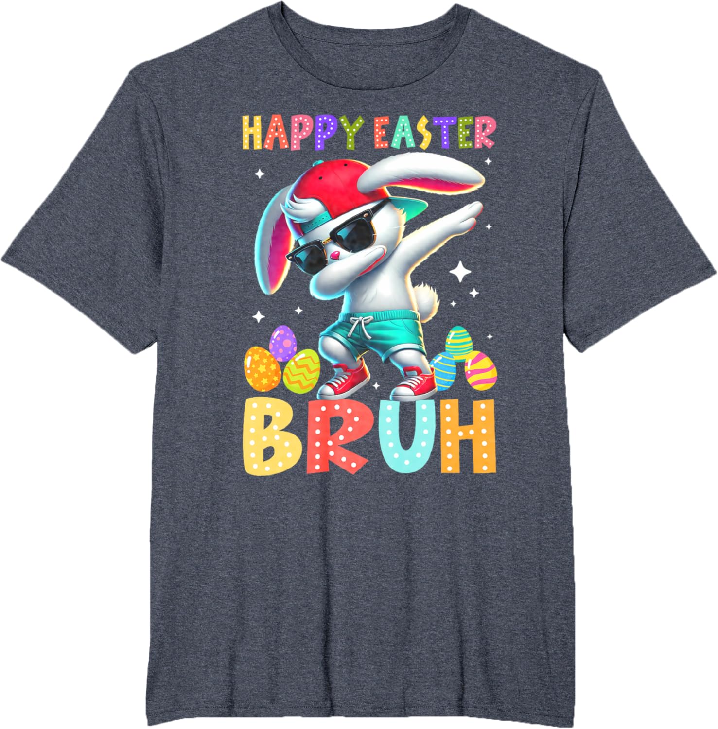 Happy Easter Bruh Bunny Rabbit Easter Day 2025 Boys Girls T-Shirt