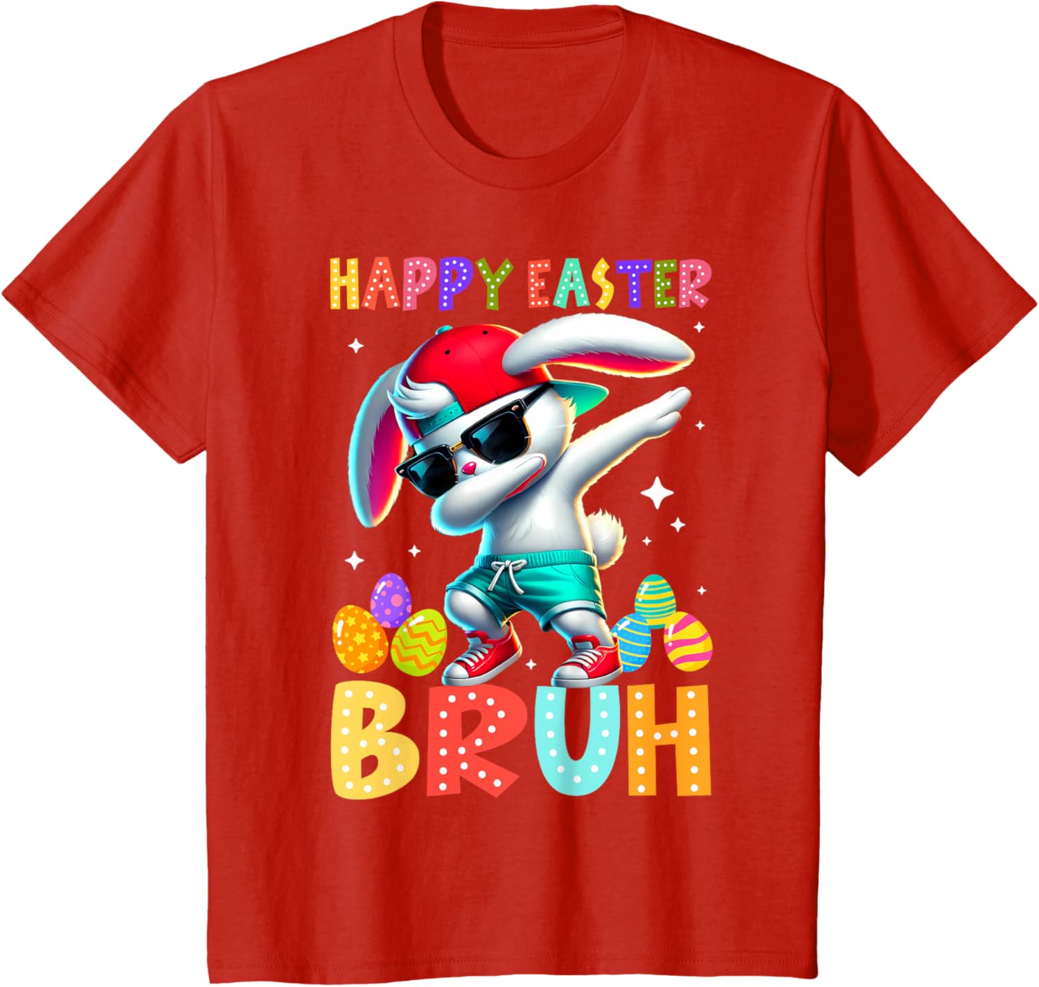 Happy Easter Bruh Bunny Rabbit Easter Day 2025 Boys Girls T-Shirt