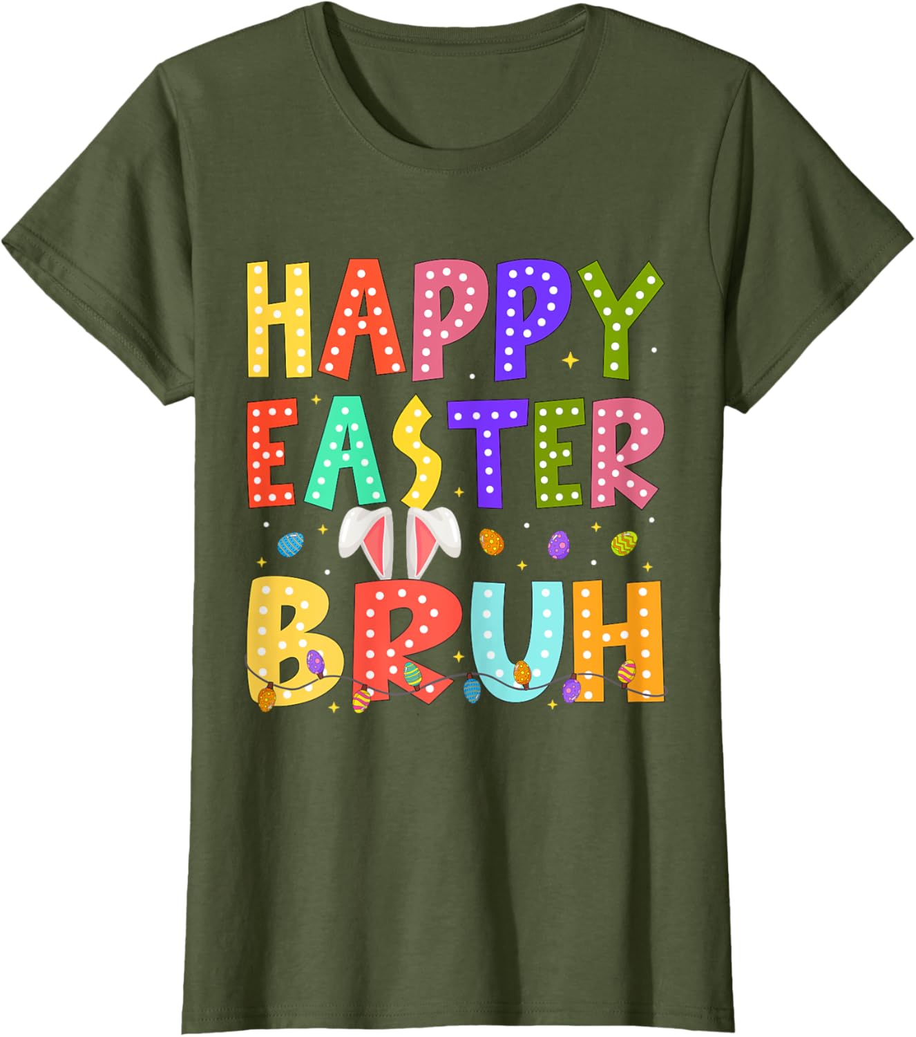 Happy Easter Bruh Bunny Rabbit Easter Day 2025 Boys Girls T-Shirt