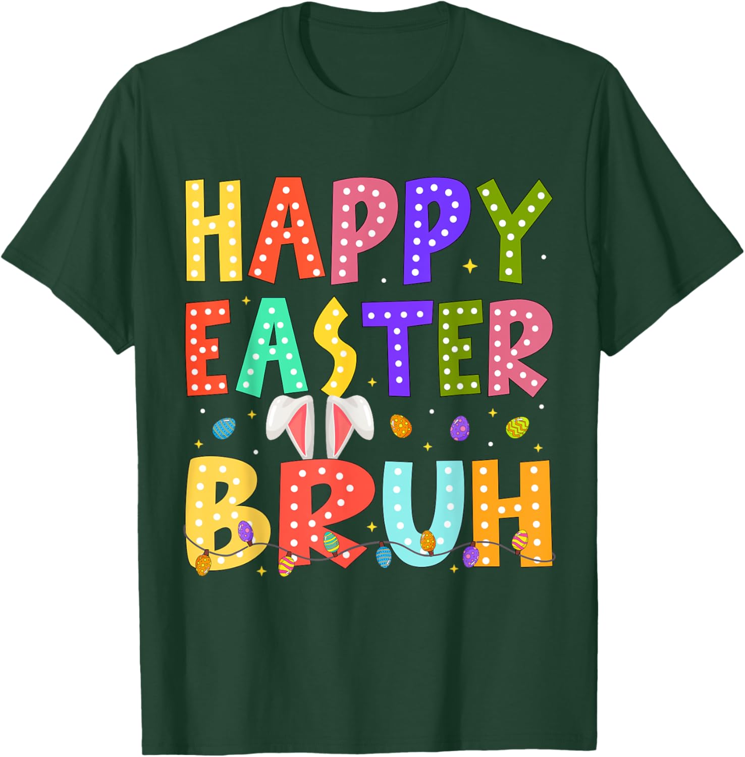 Happy Easter Bruh Bunny Rabbit Easter Day 2025 Boys Girls T-Shirt