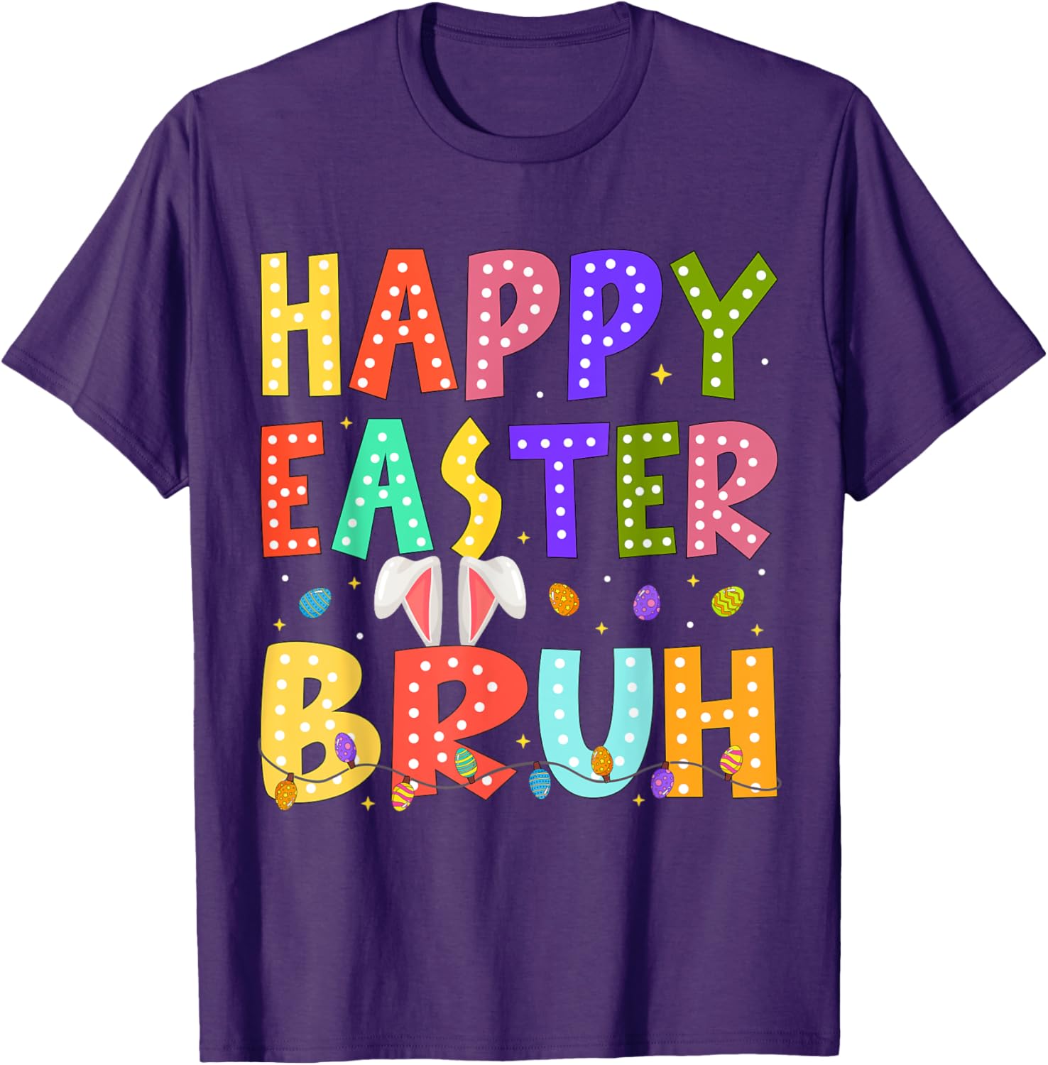 Happy Easter Bruh Bunny Rabbit Easter Day 2025 Boys Girls T-Shirt