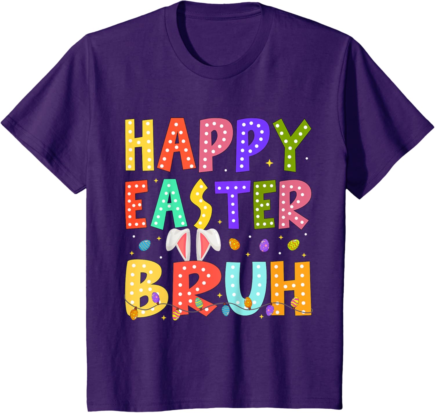 Happy Easter Bruh Bunny Rabbit Easter Day 2025 Boys Girls T-Shirt