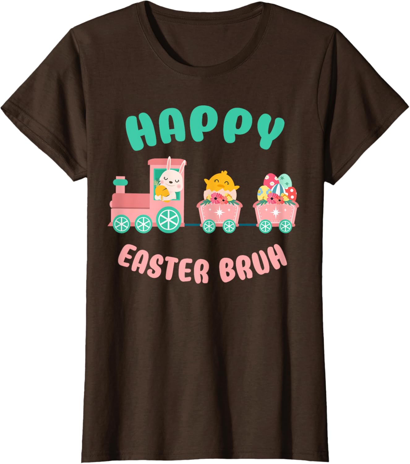 Happy Easter Bruh Cute Bunny And Train Easter Day T-Shirt