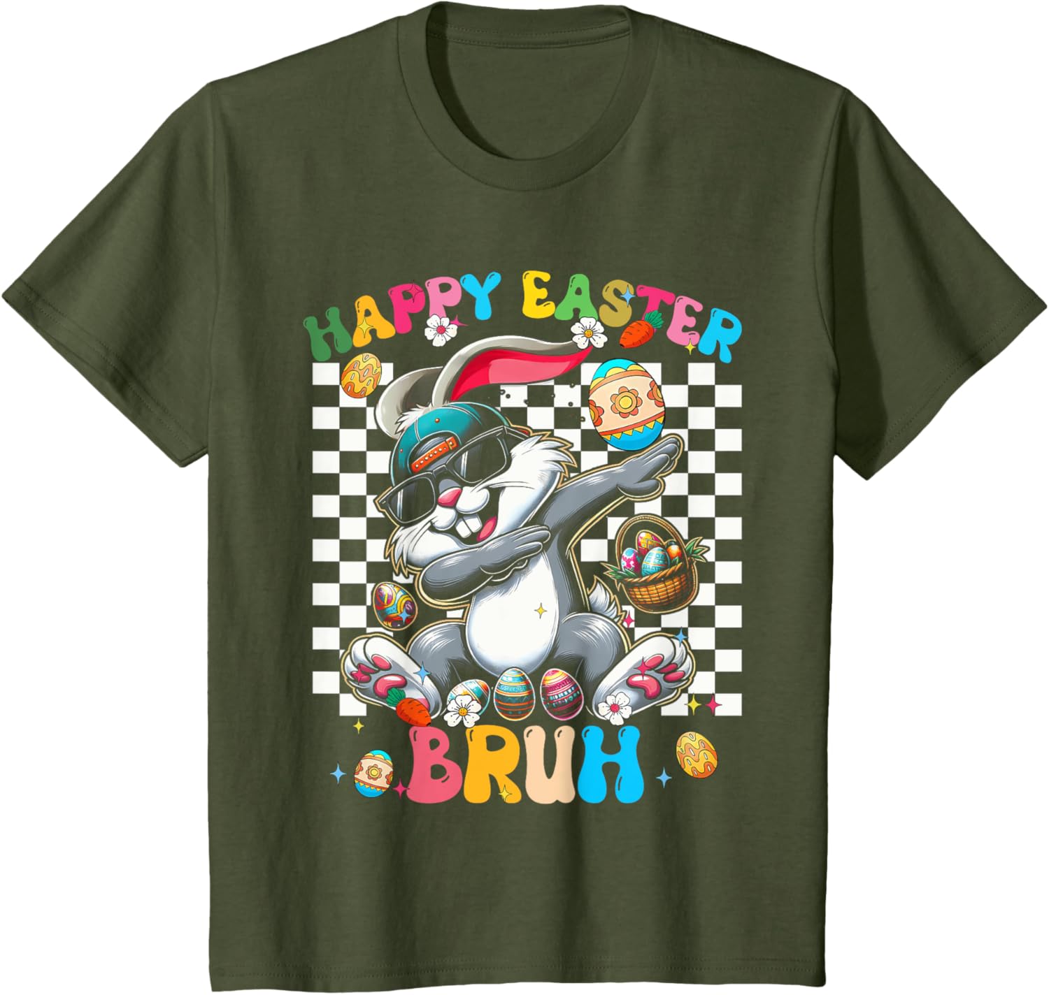 Happy Easter Bruh Cute Rabbit - Dabbing Bunny Rabbit Easter T-Shirt