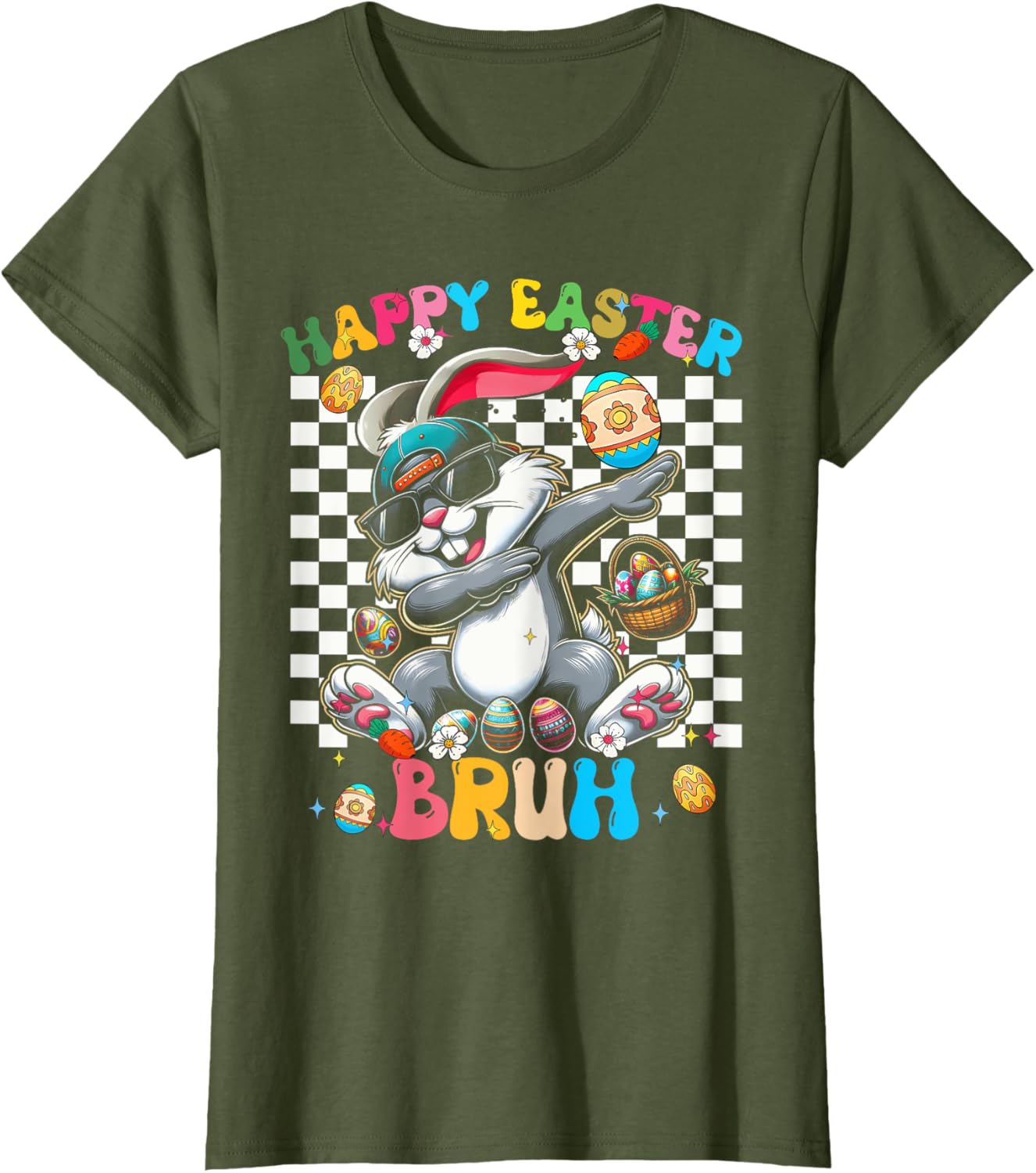 Happy Easter Bruh Cute Rabbit - Dabbing Bunny Rabbit Easter T-Shirt