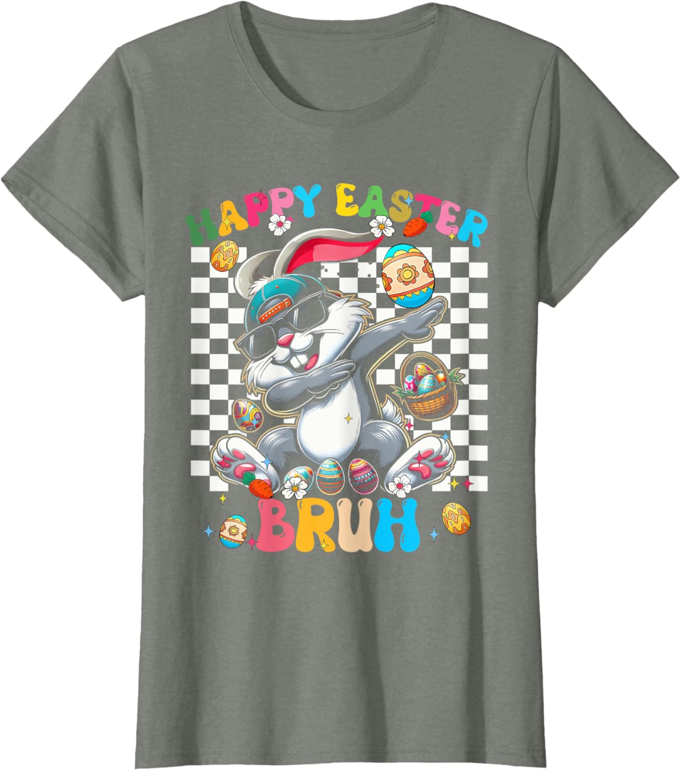 Happy Easter Bruh Cute Rabbit - Dabbing Bunny Rabbit Easter T-Shirt