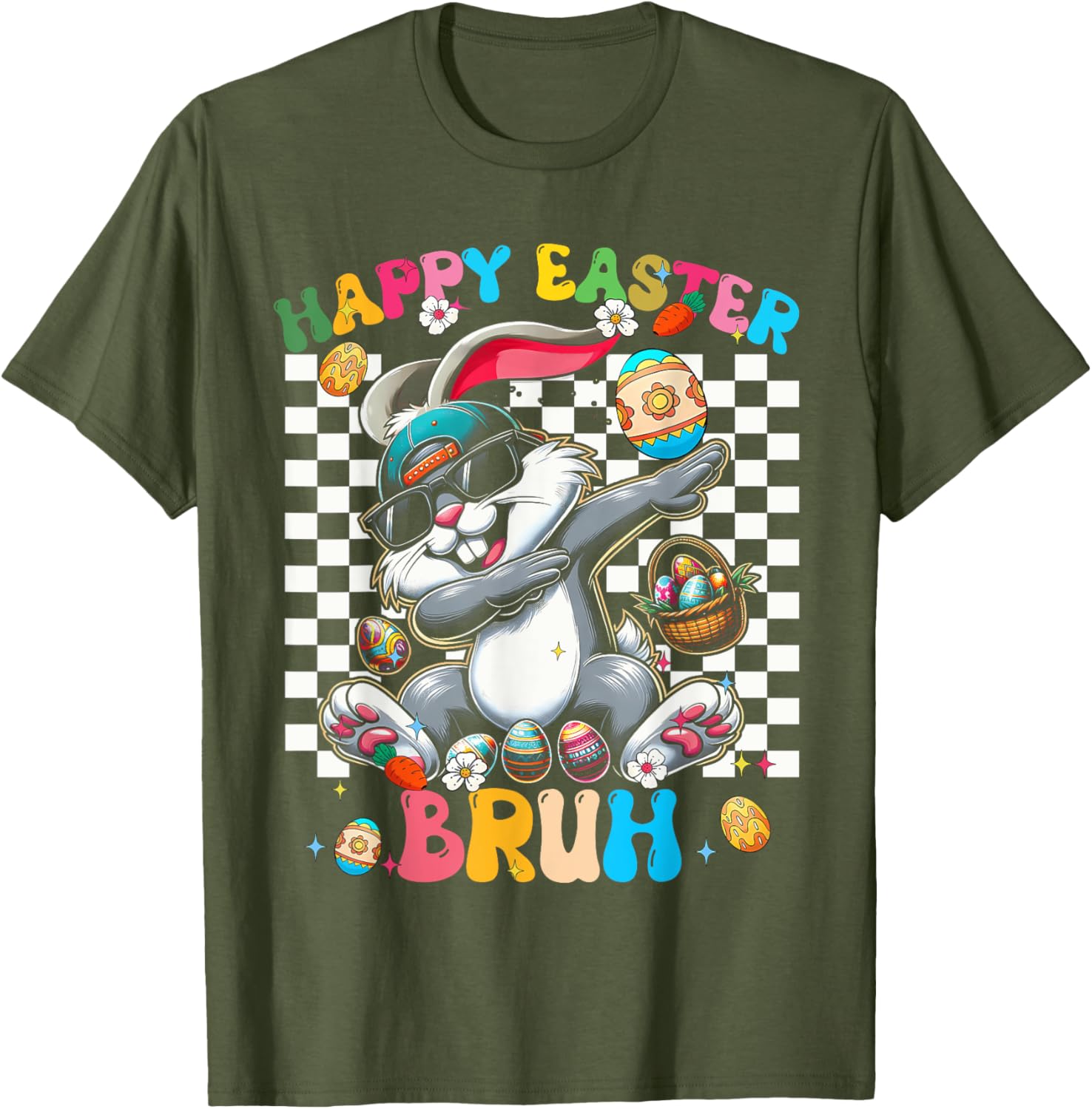 Happy Easter Bruh Cute Rabbit - Dabbing Bunny Rabbit Easter T-Shirt