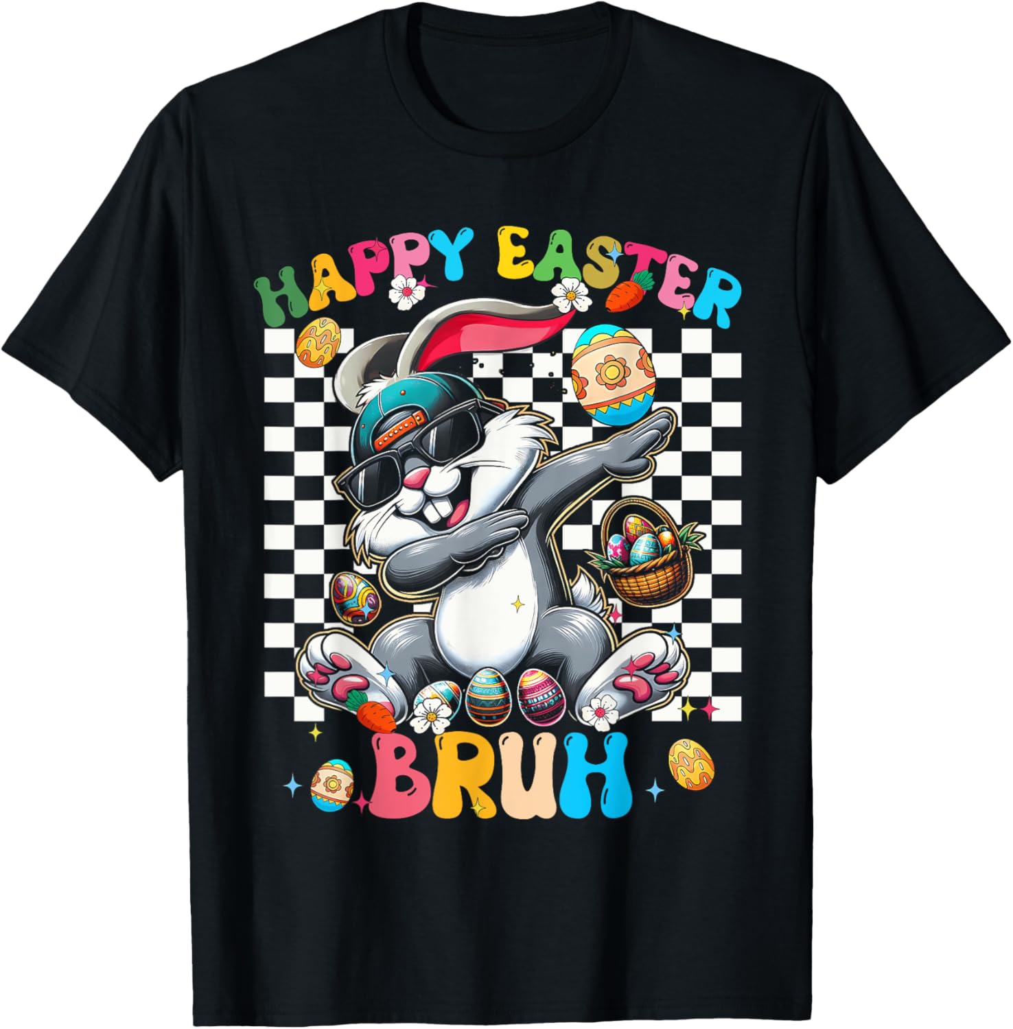 Happy Easter Bruh Cute Rabbit - Dabbing Bunny Rabbit Easter T-Shirt