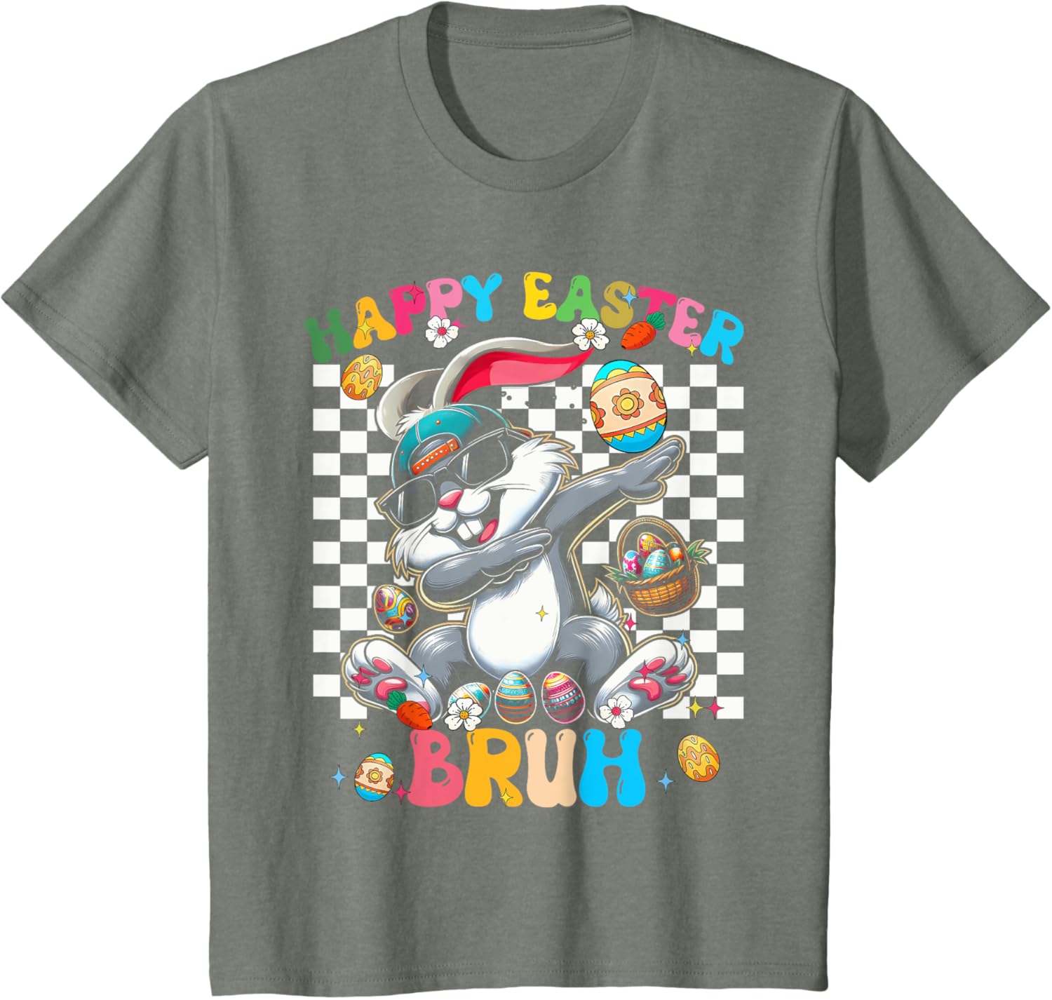 Happy Easter Bruh Cute Rabbit - Dabbing Bunny Rabbit Easter T-Shirt