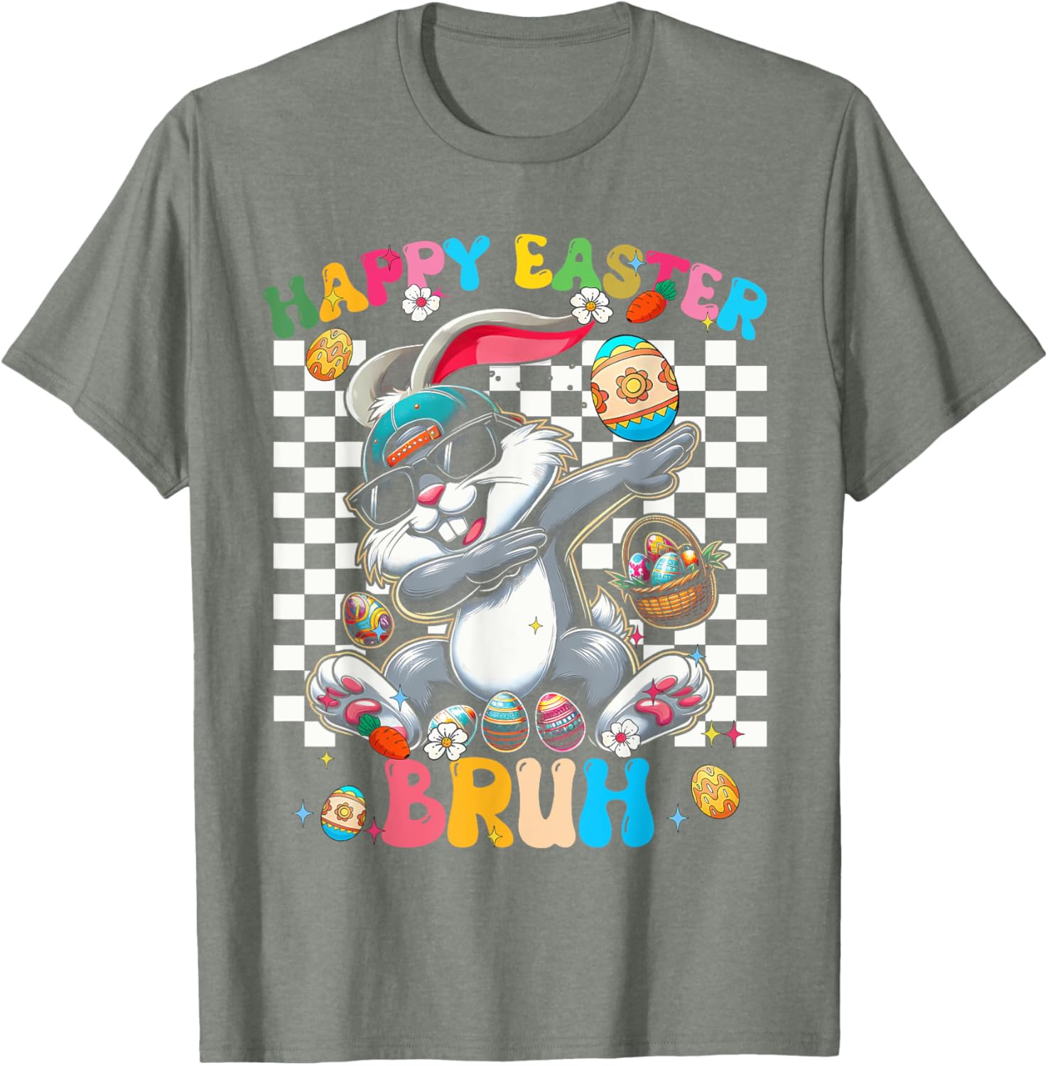 Happy Easter Bruh Cute Rabbit - Dabbing Bunny Rabbit Easter T-Shirt