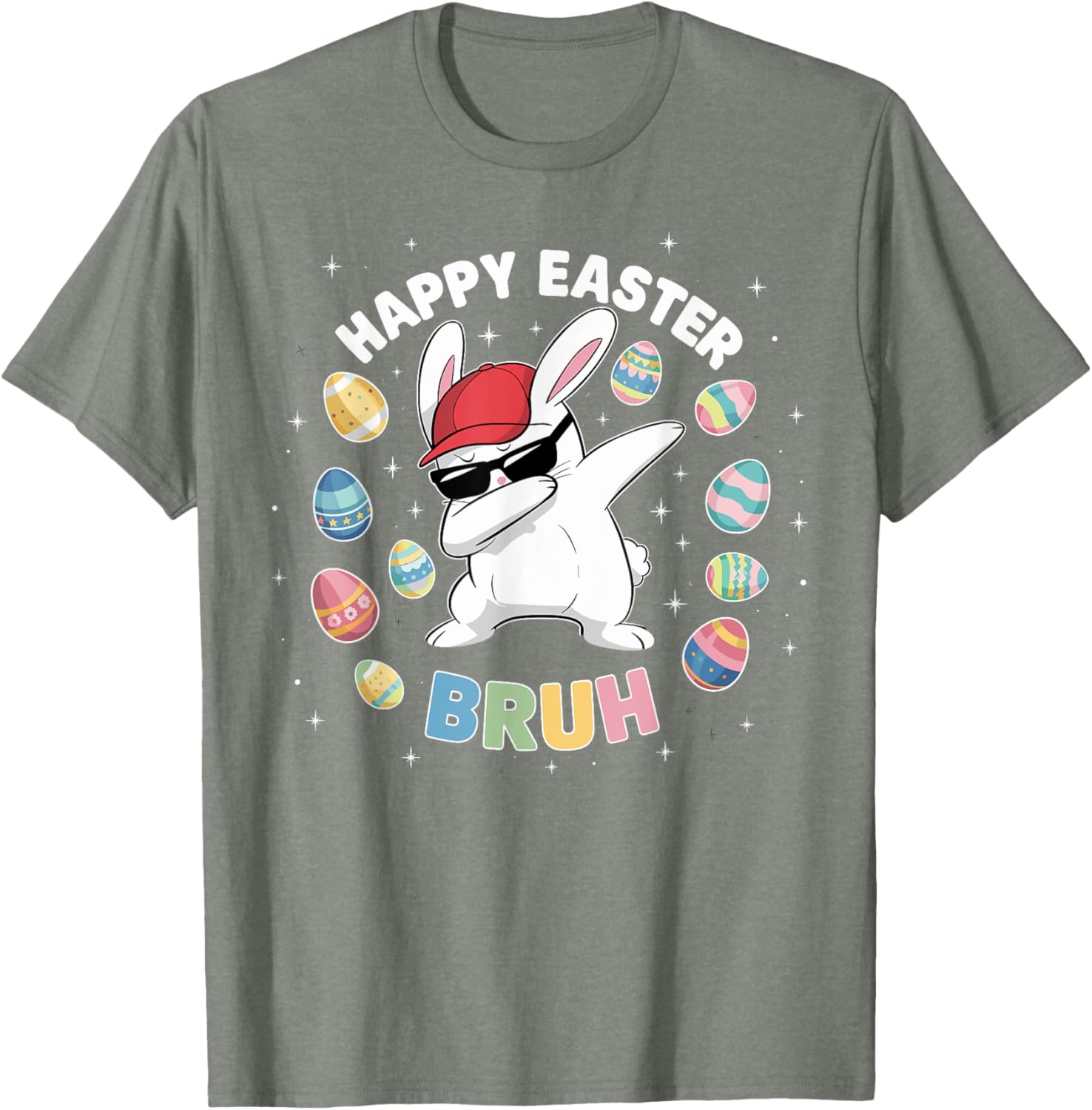 Happy Easter Bruh Easter Boys Funny Dabbing Bunny Eggs Bro T-Shirt