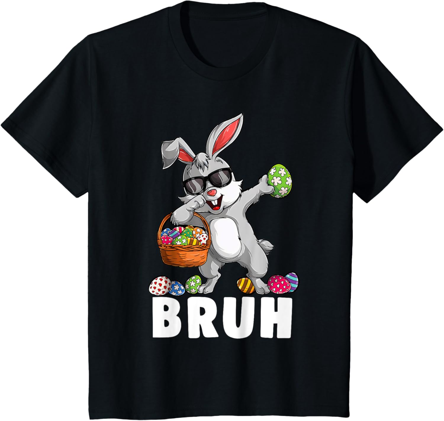 Happy Easter Bruh Funny Bunny Rabbit Easter Kids Boys Mens T-Shirt