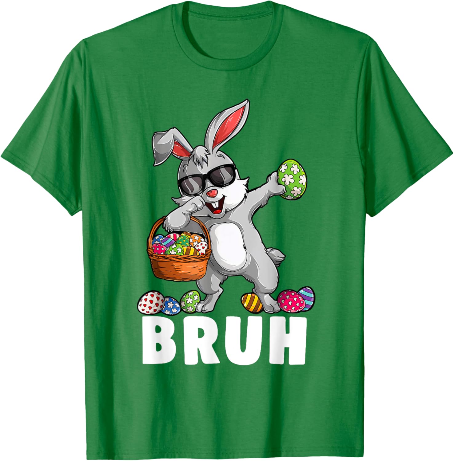 Happy Easter Bruh Funny Bunny Rabbit Easter Kids Boys Mens T-Shirt