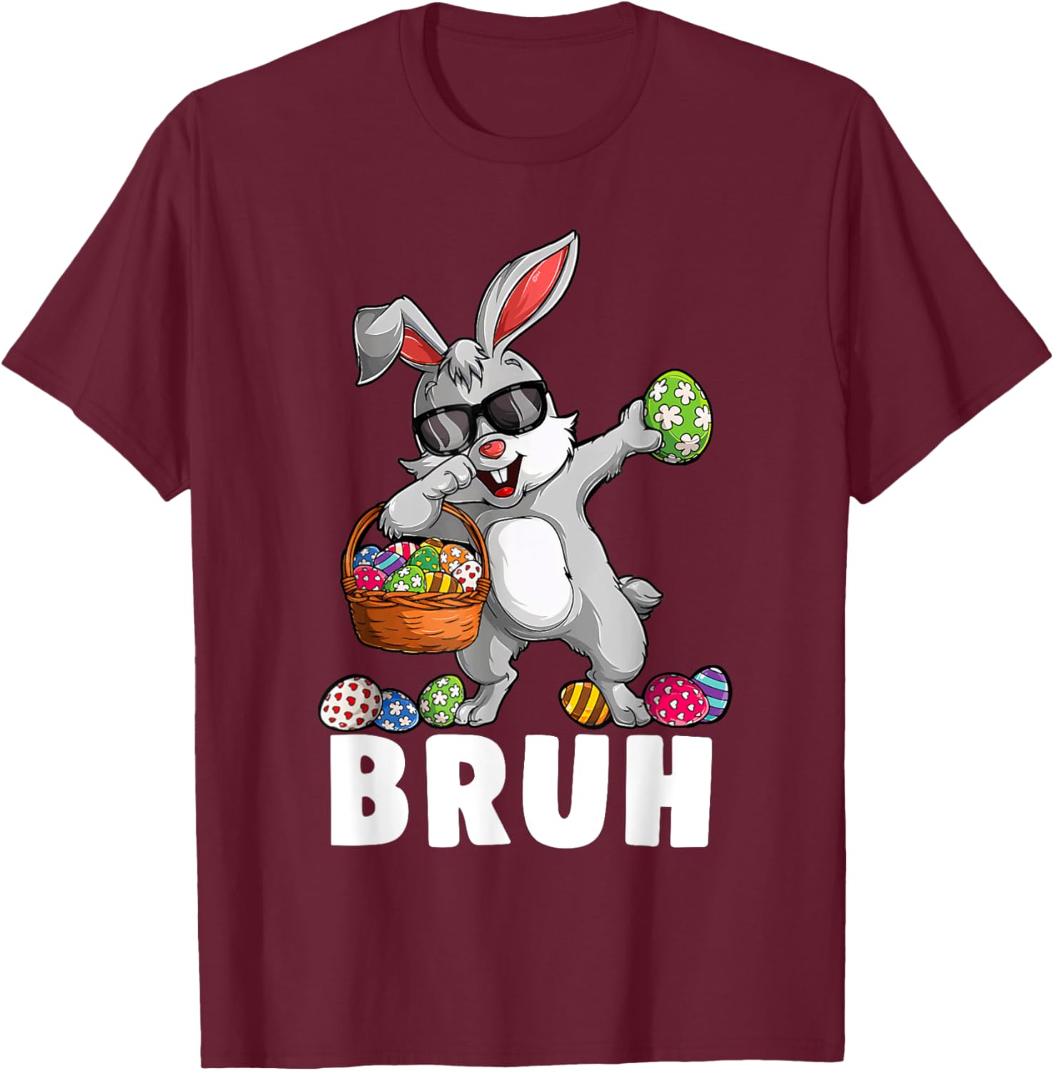 Happy Easter Bruh Funny Bunny Rabbit Easter Kids Boys Mens T-Shirt