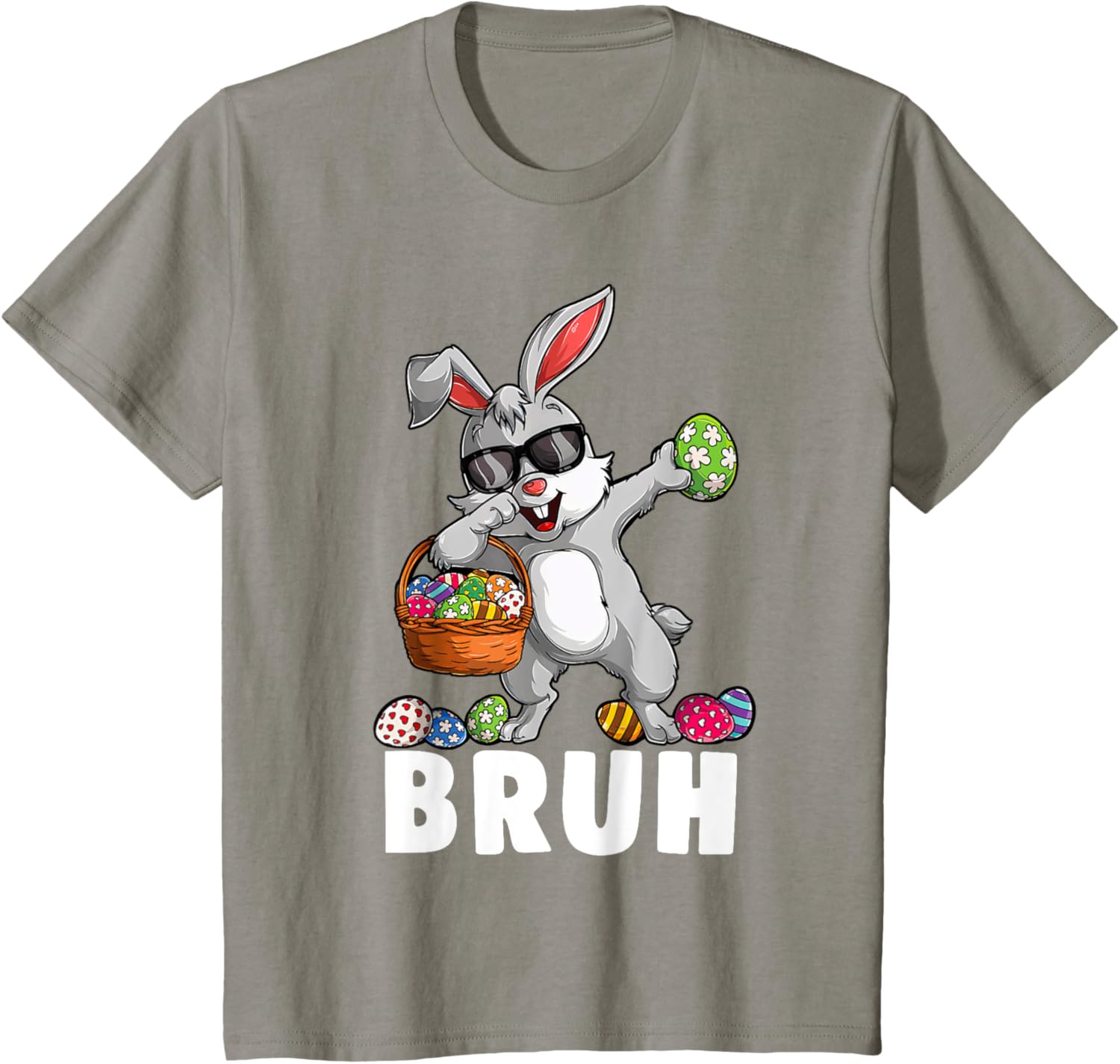 Happy Easter Bruh Funny Bunny Rabbit Easter Kids Boys Mens T-Shirt