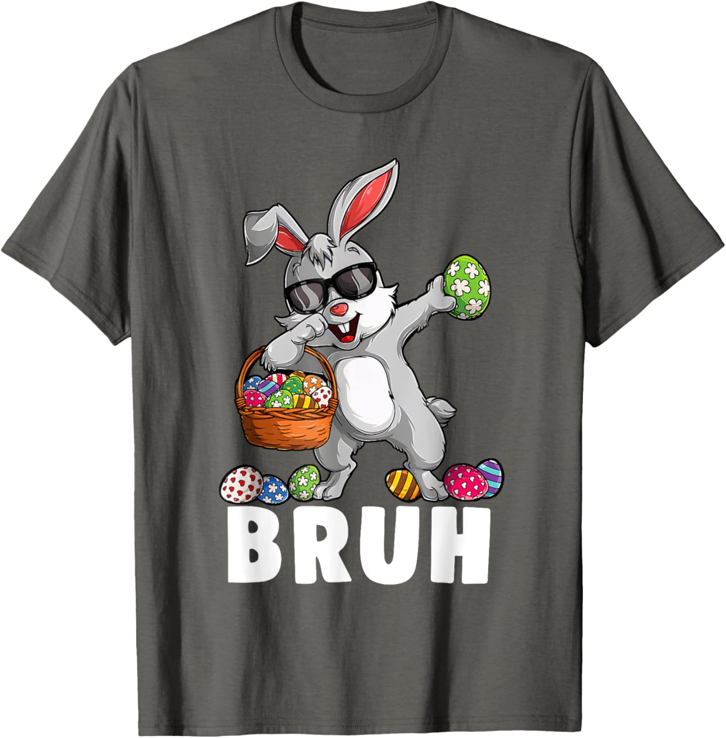 Happy Easter Bruh Funny Bunny Rabbit Easter Kids Boys Mens T-Shirt