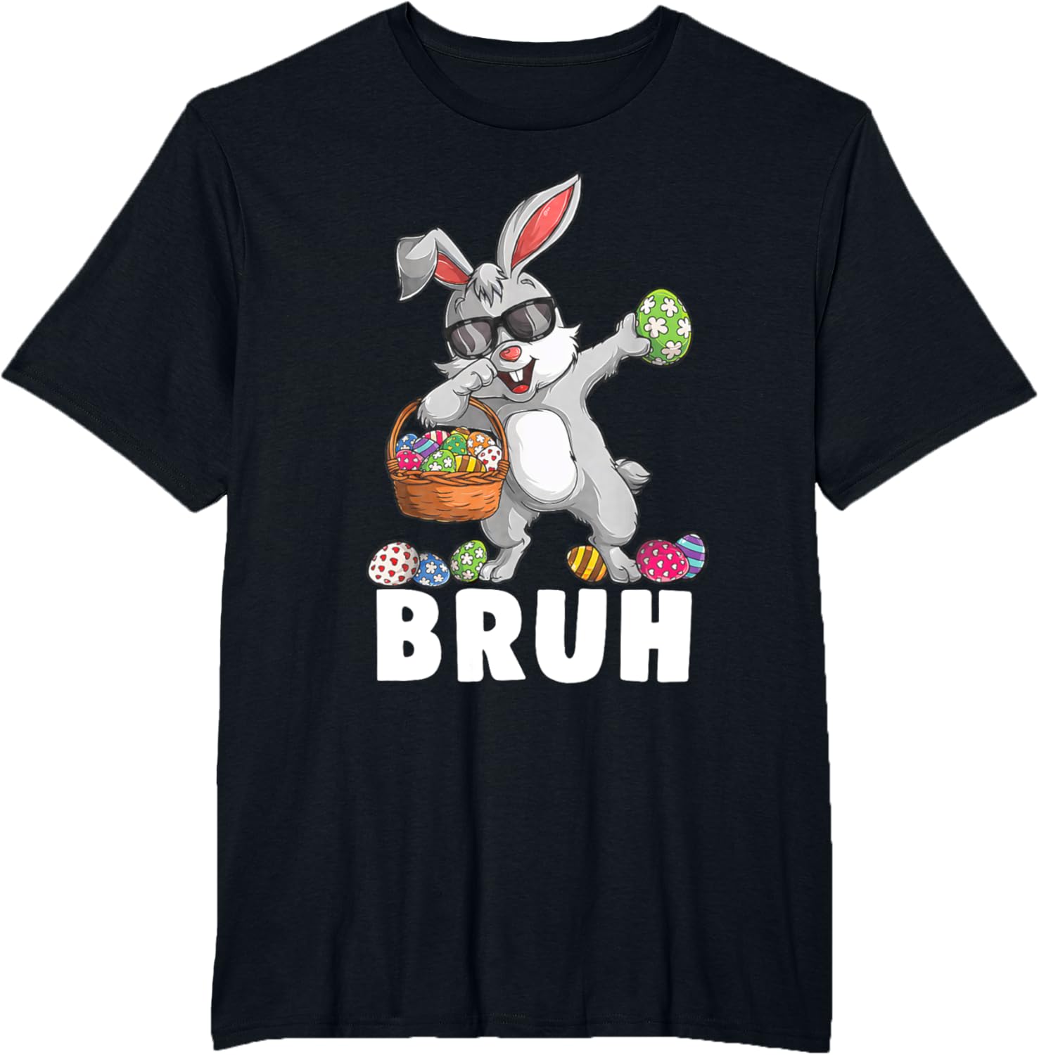 Happy Easter Bruh Funny Bunny Rabbit Easter Kids Boys Mens T-Shirt