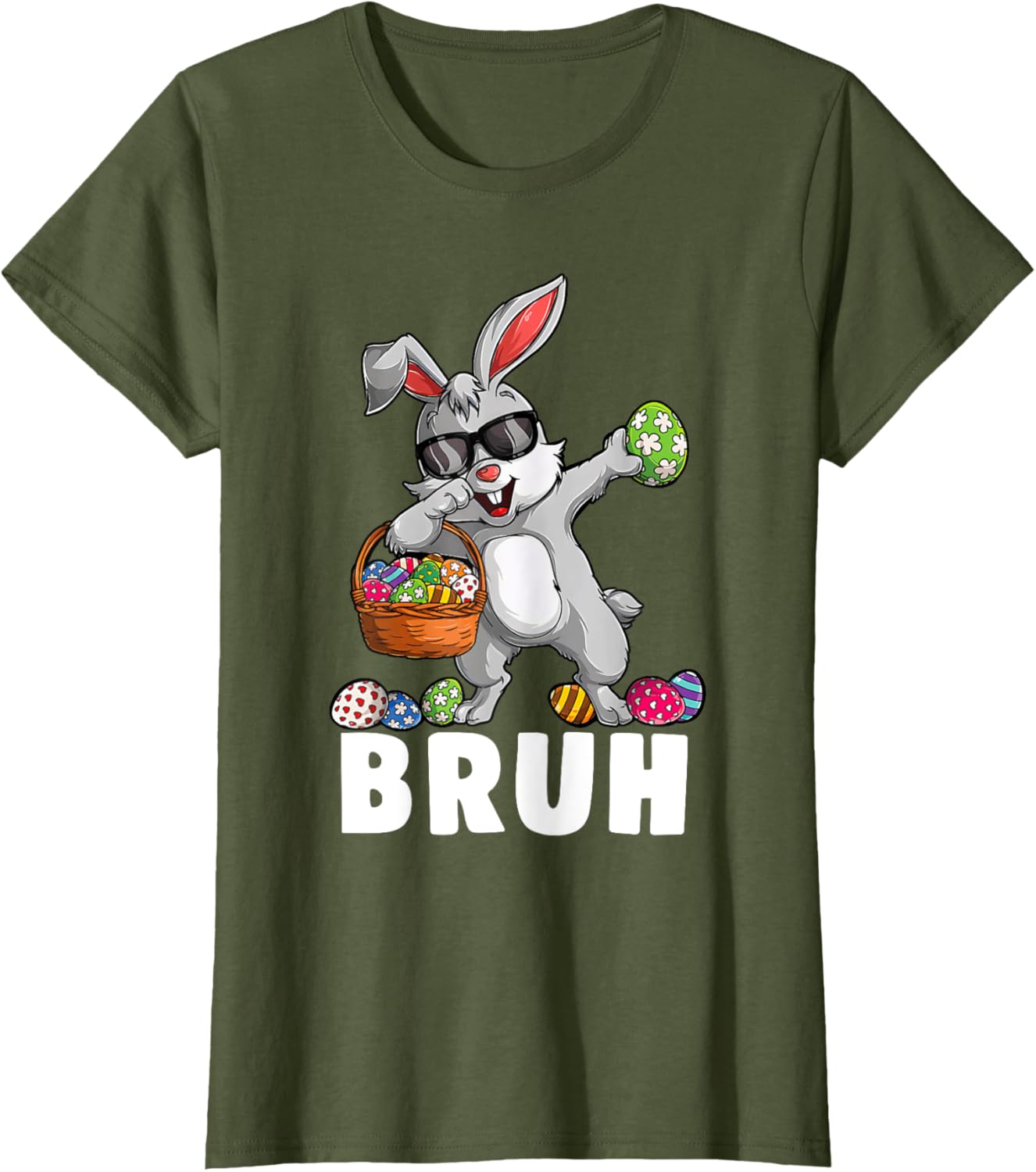 Happy Easter Bruh Funny Bunny Rabbit Easter Kids Boys Mens T-Shirt