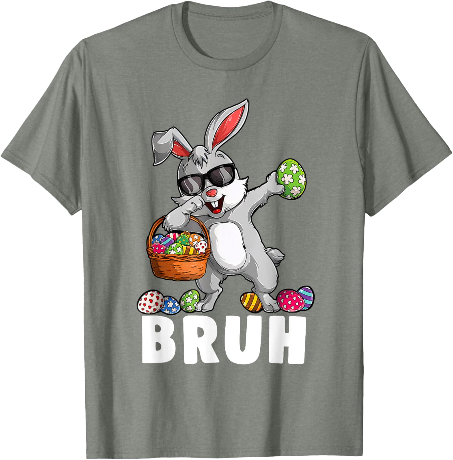 Happy Easter Bruh Funny Bunny Rabbit Easter Kids Boys Mens T-Shirt