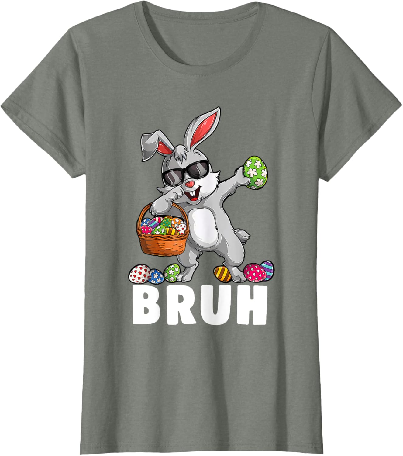 Happy Easter Bruh Funny Bunny Rabbit Easter Kids Boys Mens T-Shirt