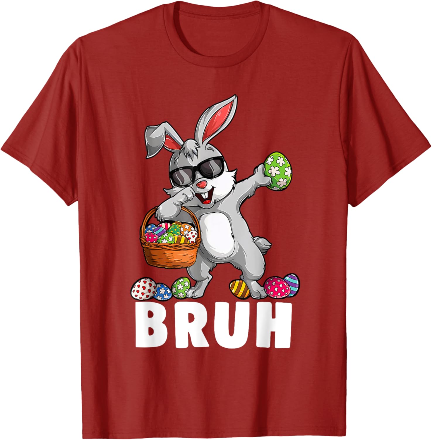 Happy Easter Bruh Funny Bunny Rabbit Easter Kids Boys Mens T-Shirt