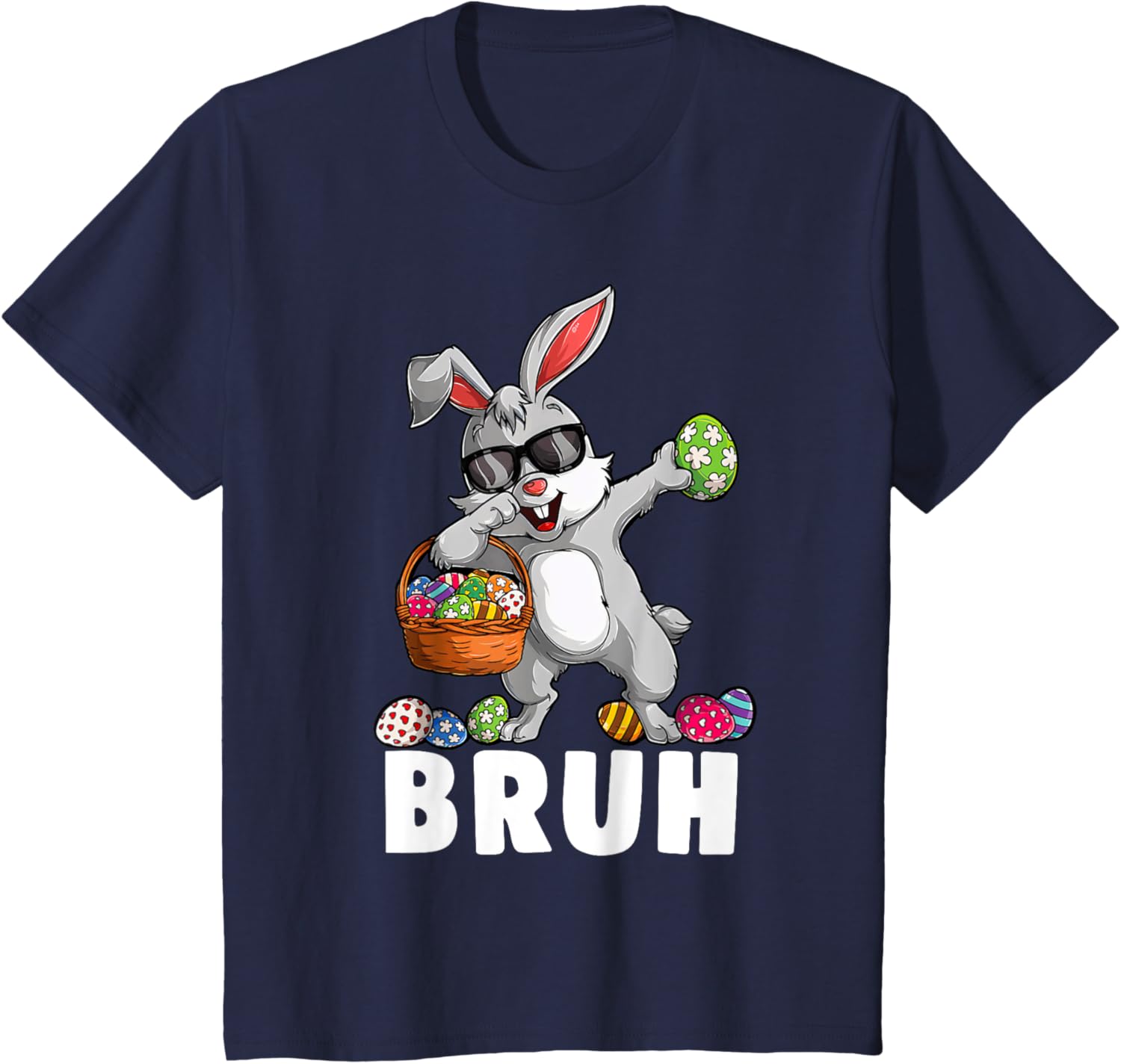 Happy Easter Bruh Funny Bunny Rabbit Easter Kids Boys Mens T-Shirt