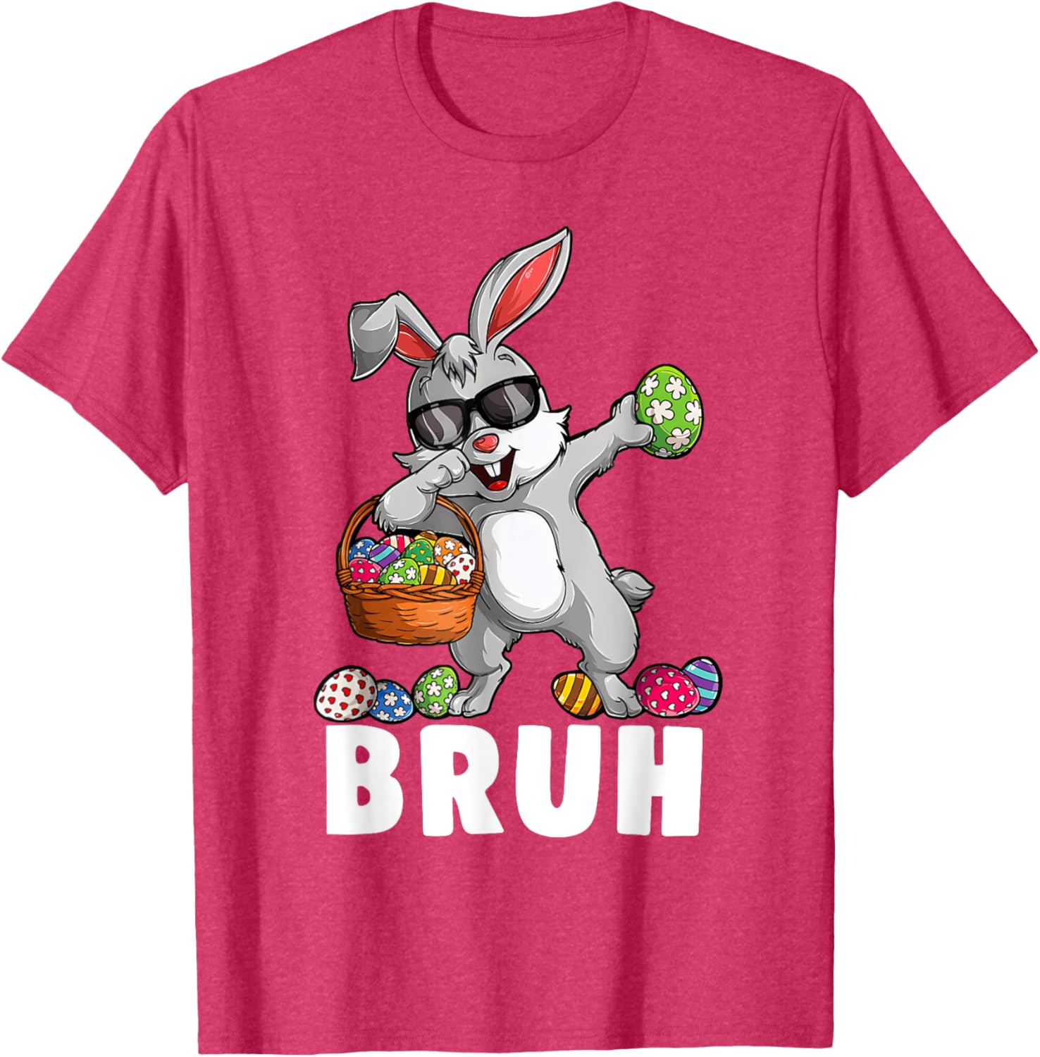 Happy Easter Bruh Funny Bunny Rabbit Easter Kids Boys Mens T-Shirt