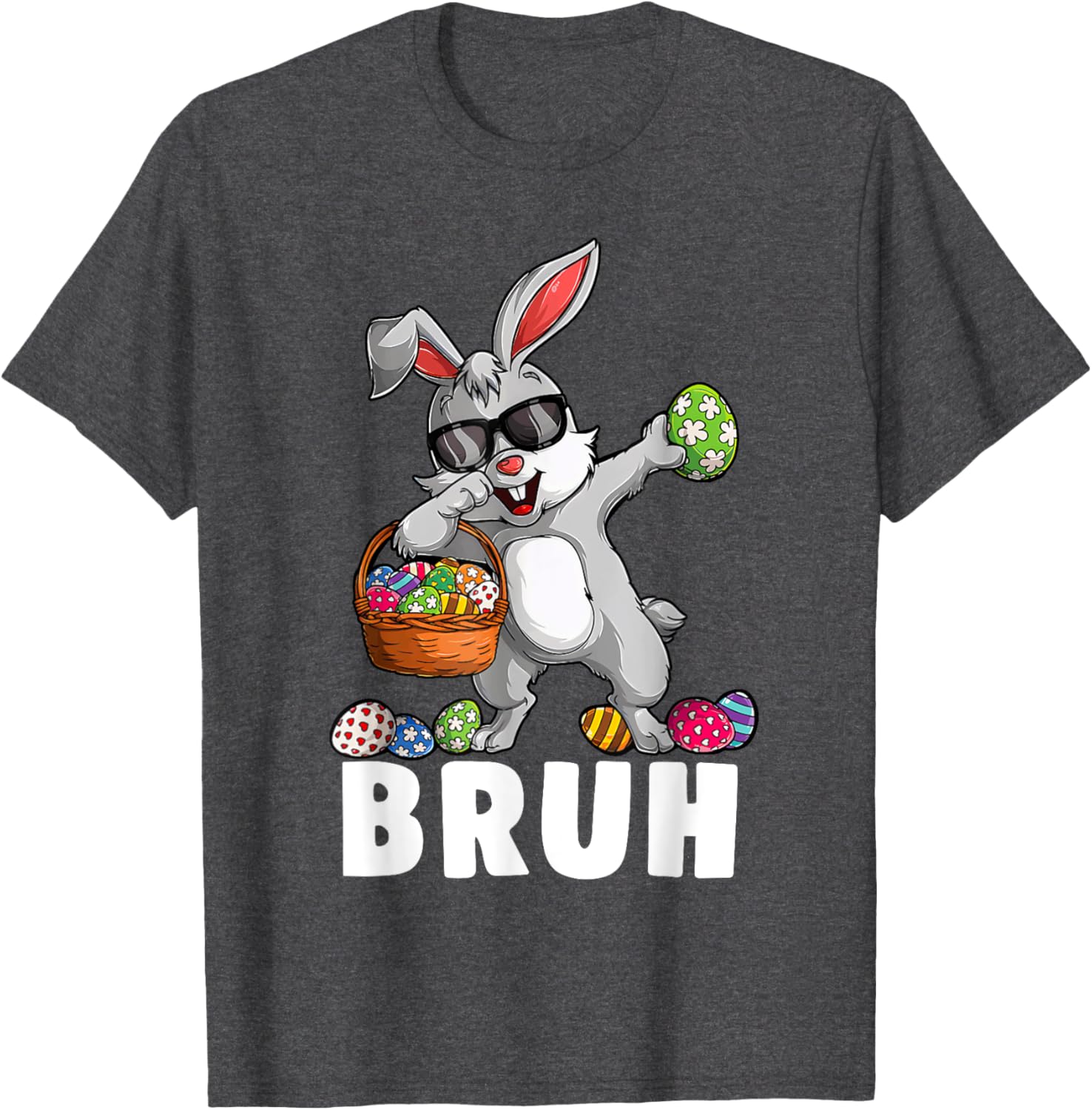 Happy Easter Bruh Funny Bunny Rabbit Easter Kids Boys Mens T-Shirt