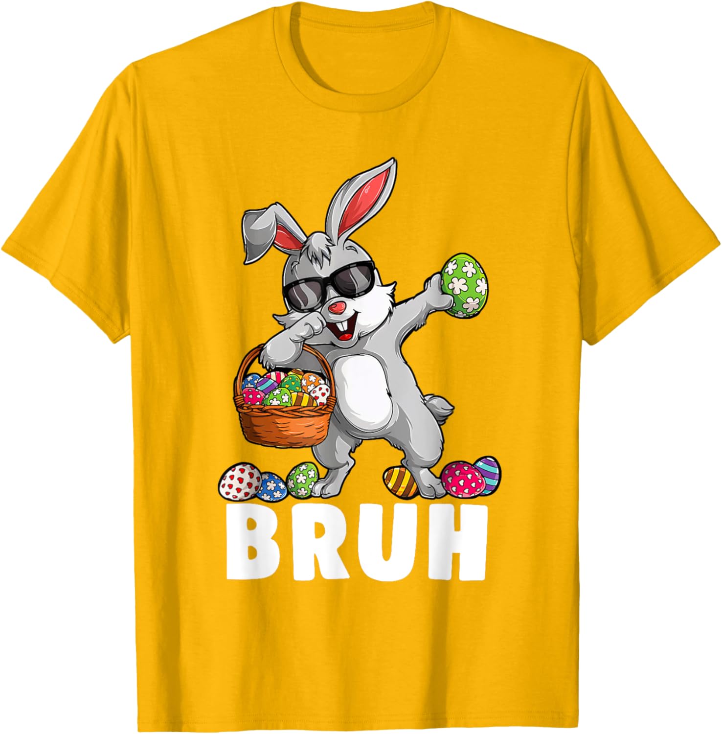 Happy Easter Bruh Funny Bunny Rabbit Easter Kids Boys Mens T-Shirt