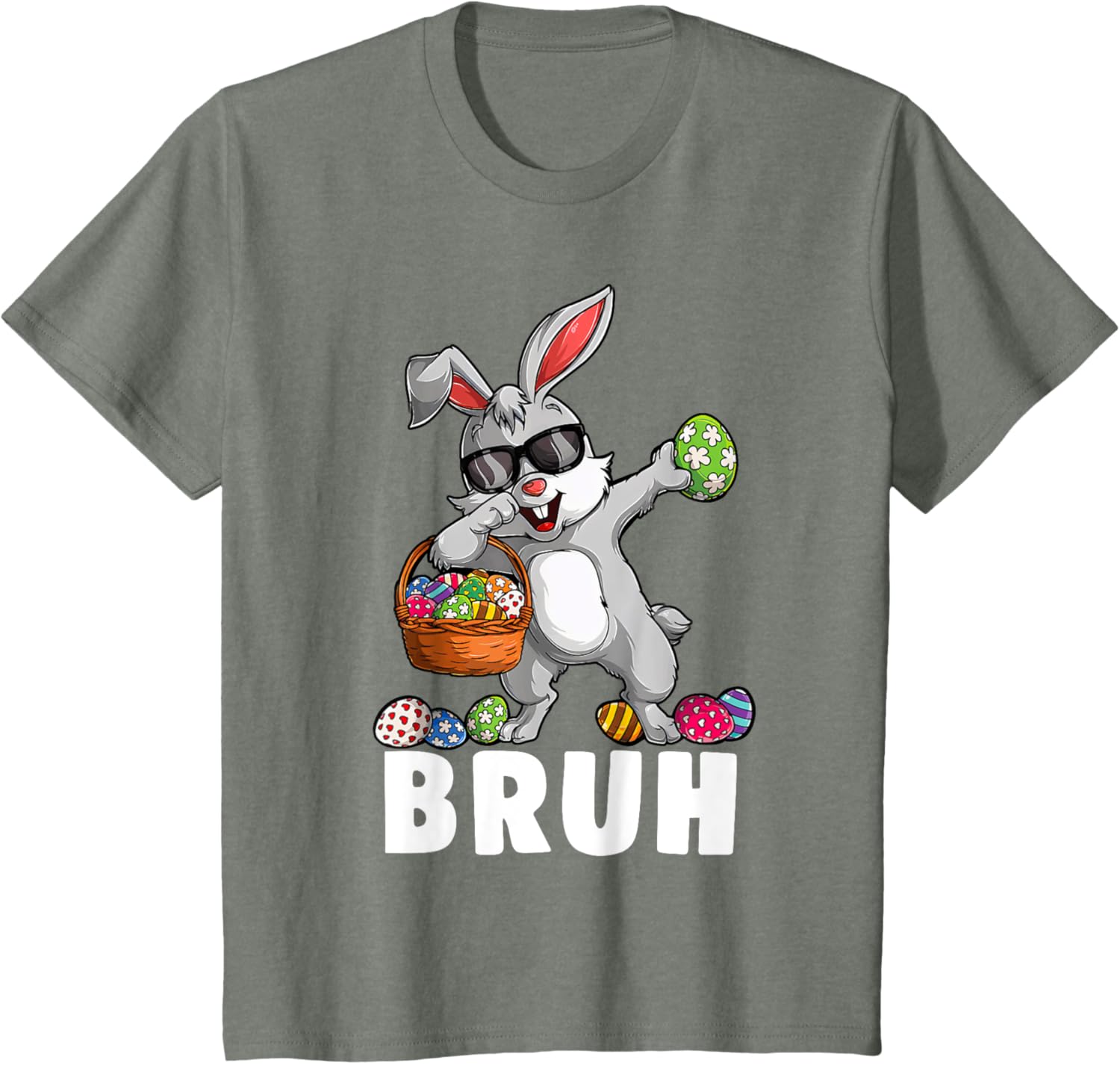 Happy Easter Bruh Funny Bunny Rabbit Easter Kids Boys Mens T-Shirt