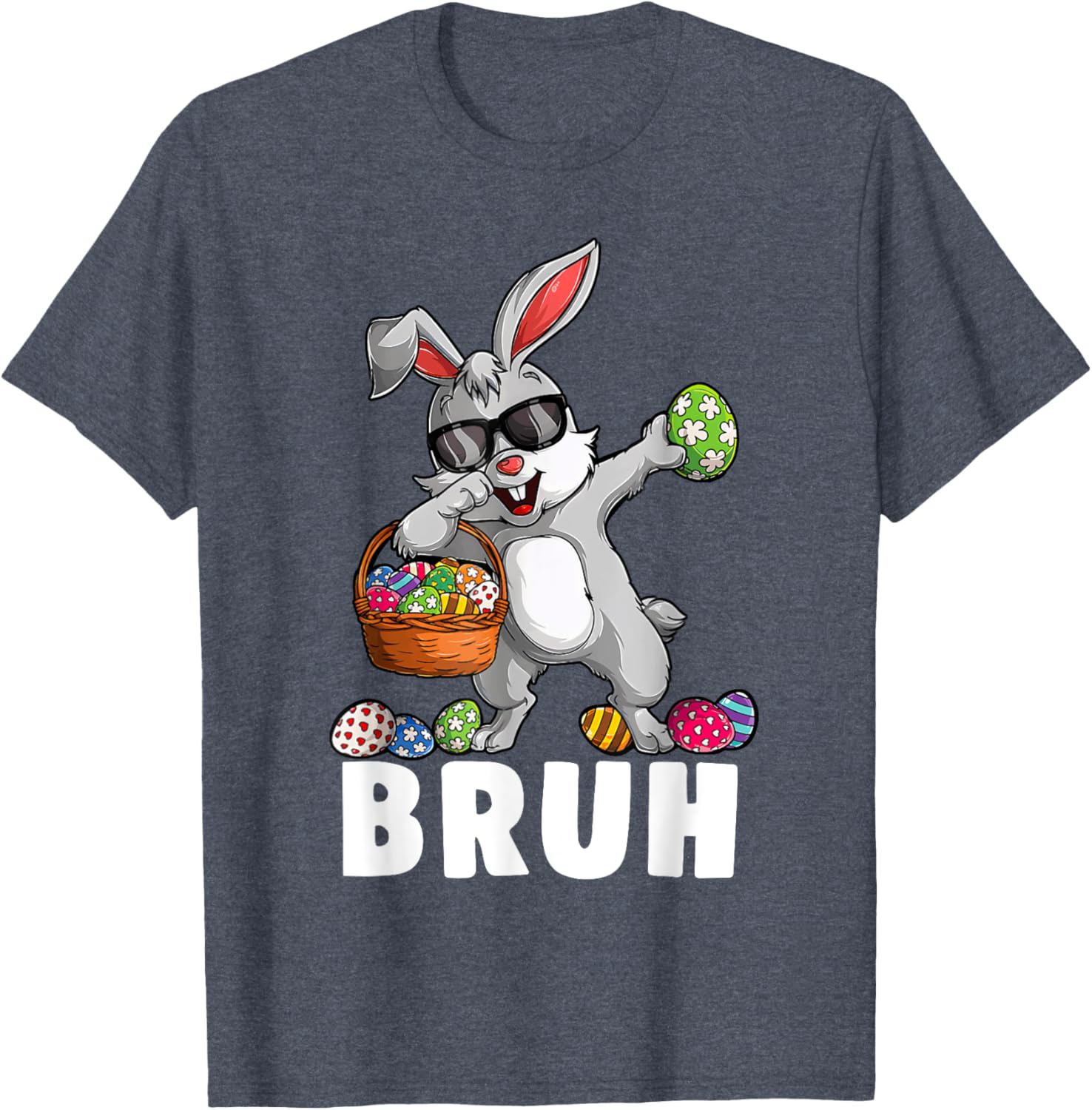 Happy Easter Bruh Funny Bunny Rabbit Easter Kids Boys Mens T-Shirt