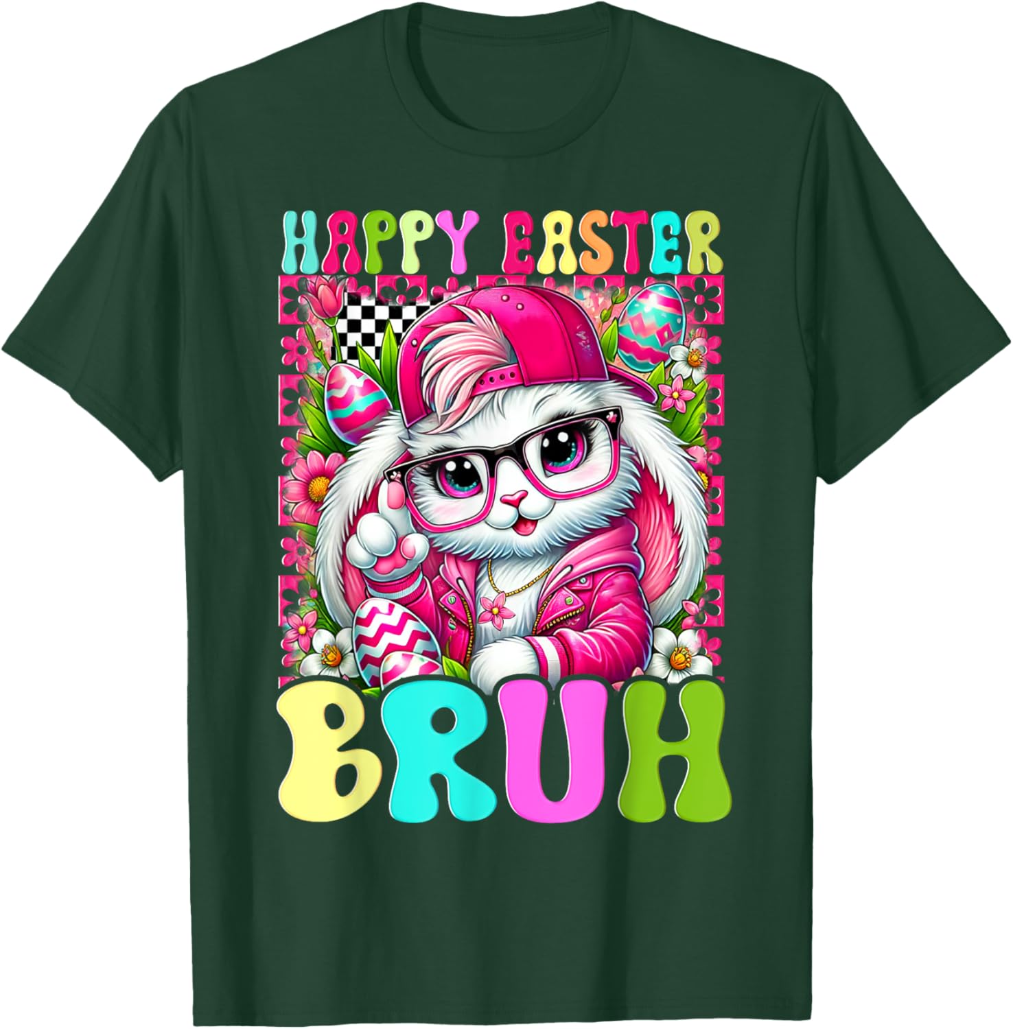 Happy Easter Bruh Funny Bunny Rabbit Easter T-Shirt