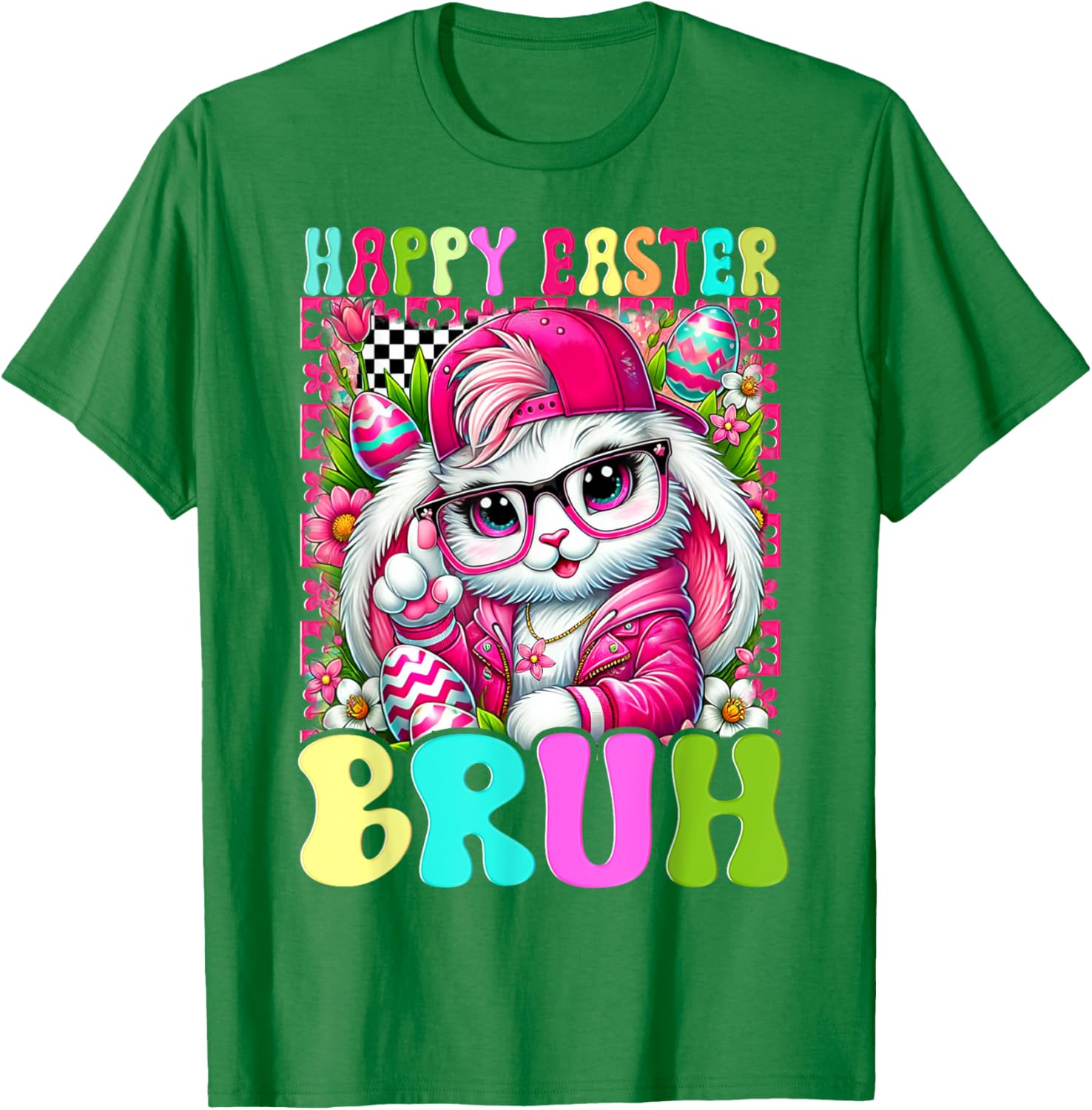 Happy Easter Bruh Funny Bunny Rabbit Easter T-Shirt